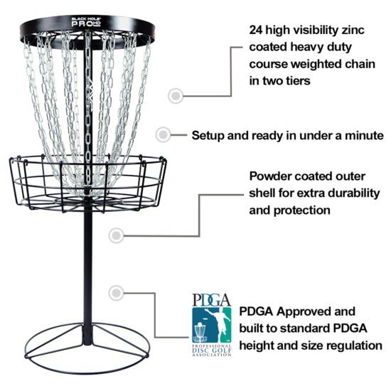 MVP Black Hole Pro 24-Chain Portable buy Disc Golf Basket Target