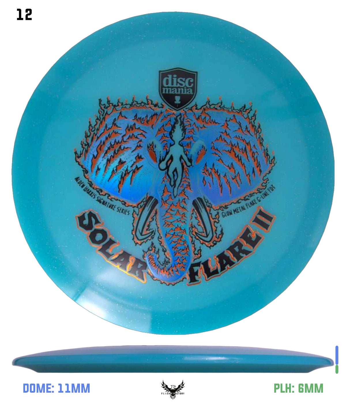 Discmania Solar Flare Color Glow Metal Flake C-Line FD3 - Alden Harris (2025)