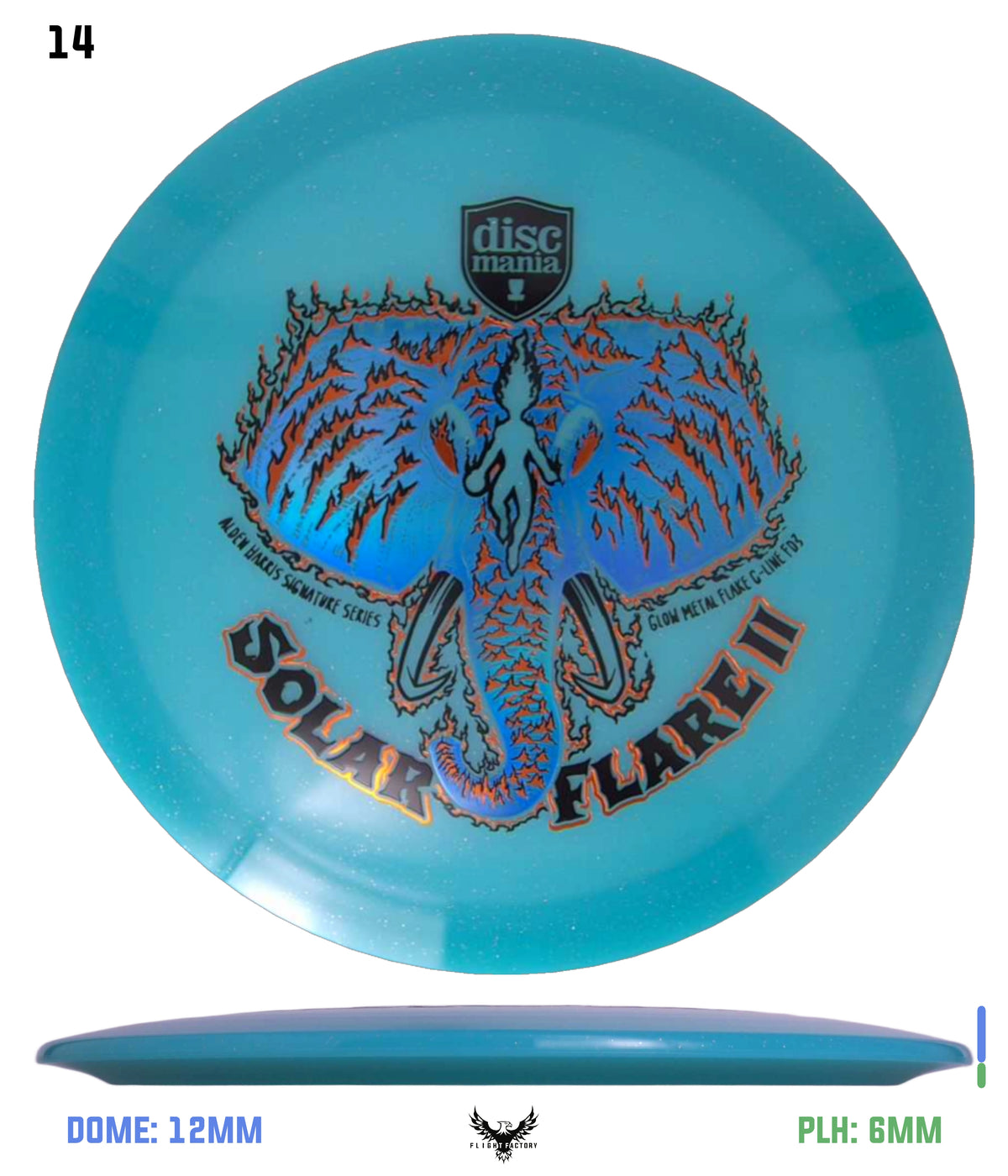 Discmania Solar Flare Color Glow Metal Flake C-Line FD3 - Alden Harris (2025)