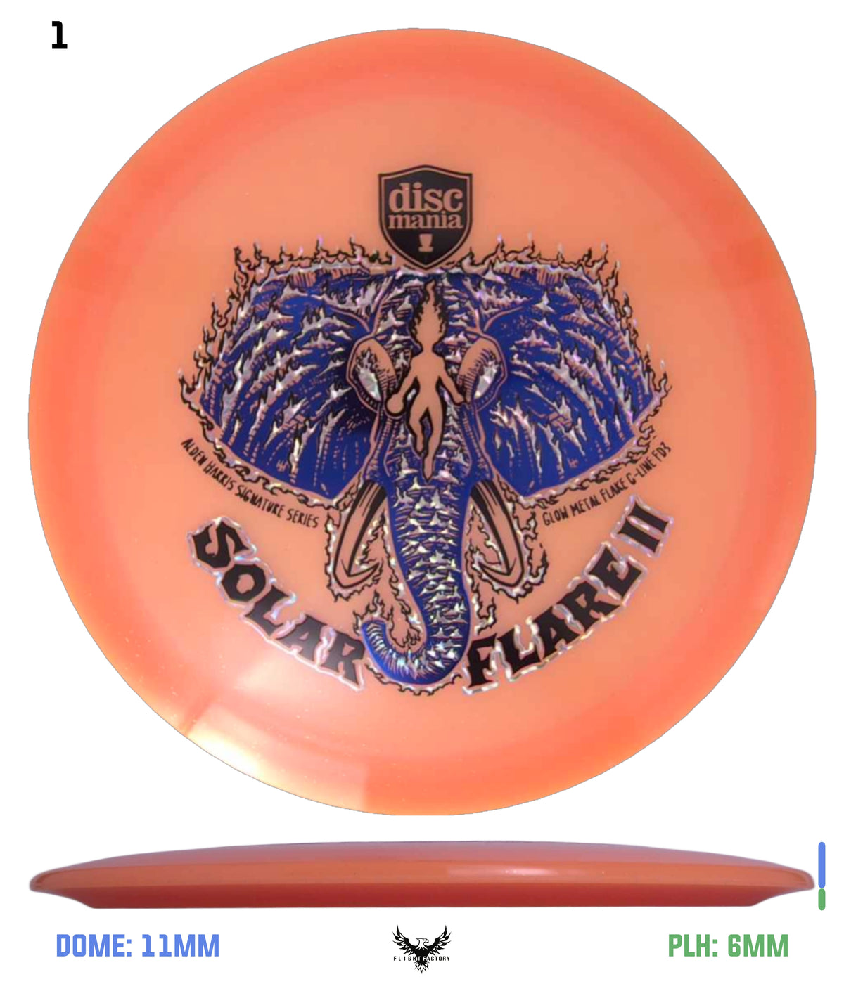 Discmania Solar Flare Color Glow Metal Flake C-Line FD3 - Alden Harris (2025)