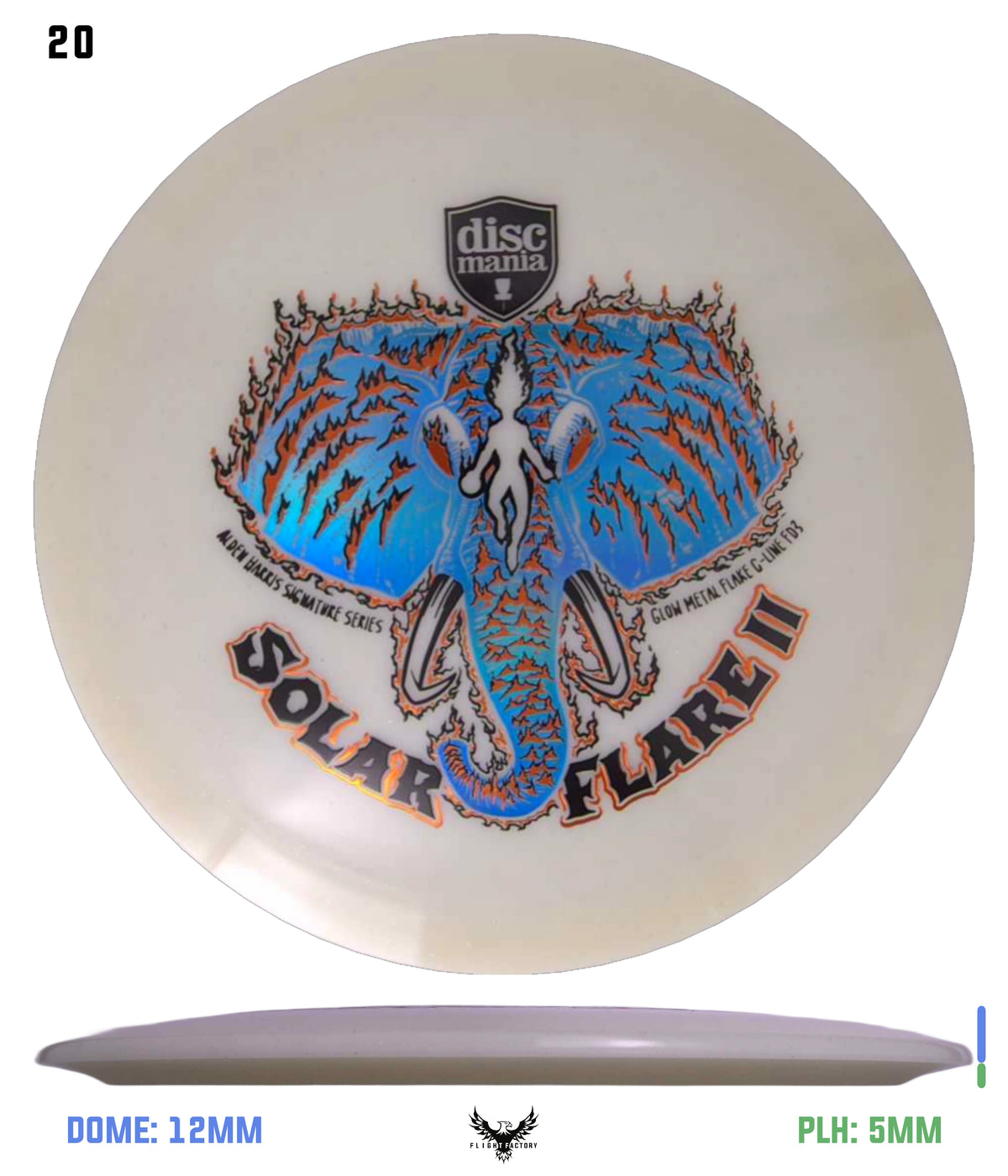 Discmania Solar Flare Color Glow Metal Flake C-Line FD3 - Alden Harris (2025)