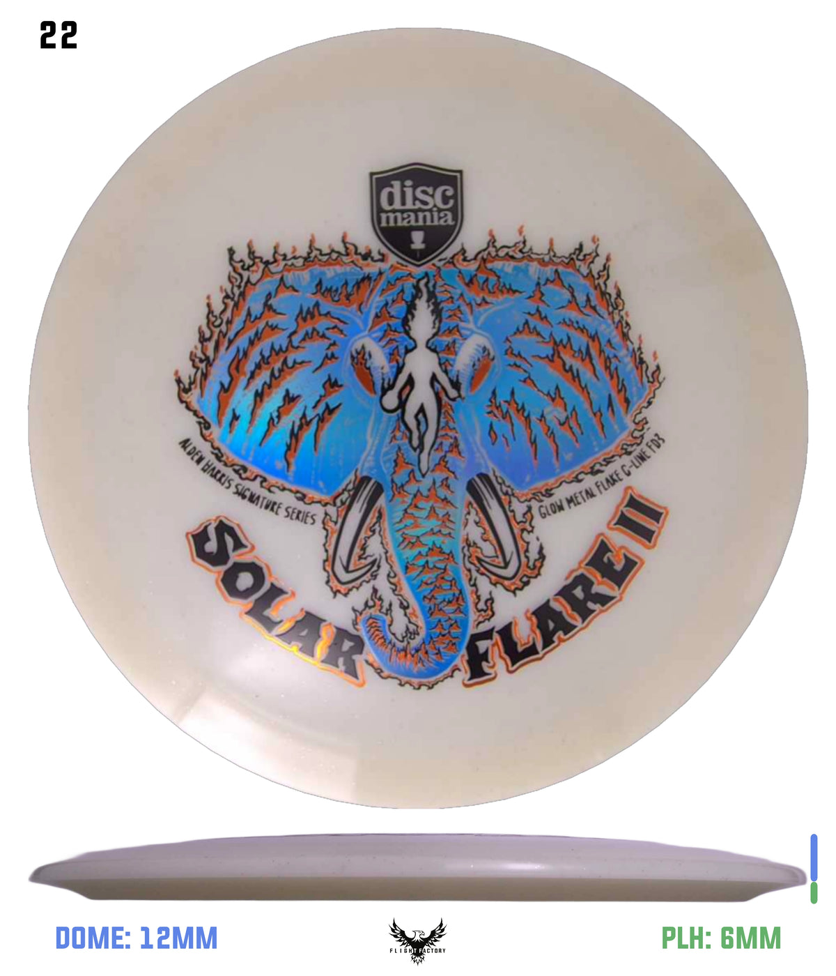 Discmania Solar Flare Color Glow Metal Flake C-Line FD3 - Alden Harris (2025)