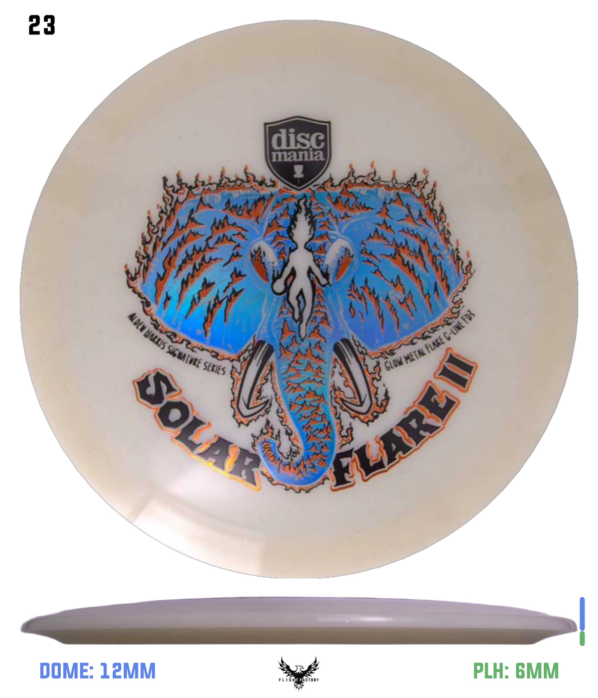 Discmania Solar Flare Color Glow Metal Flake C-Line FD3 - Alden Harris (2025)