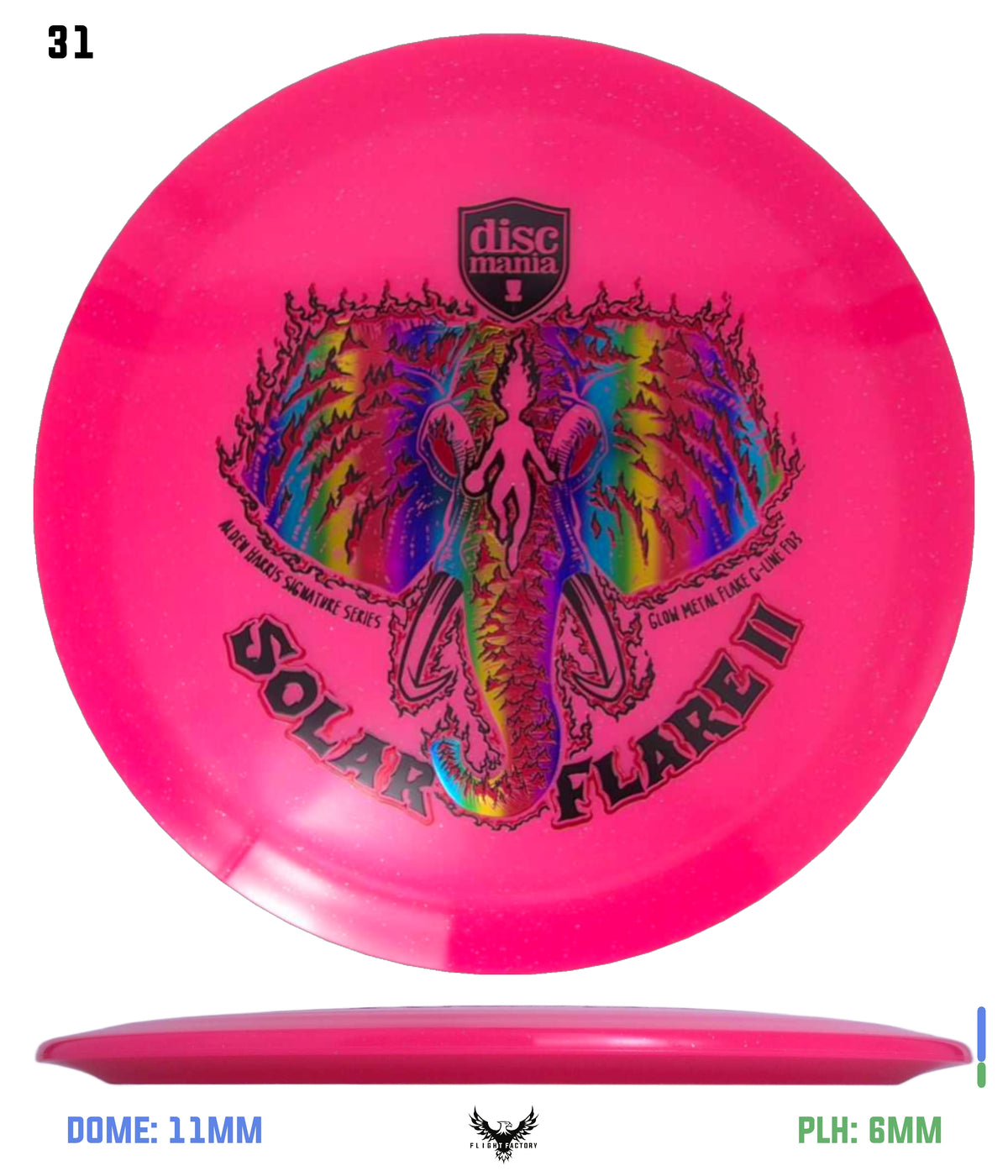 Discmania Solar Flare Color Glow Metal Flake C-Line FD3 - Alden Harris (2025)