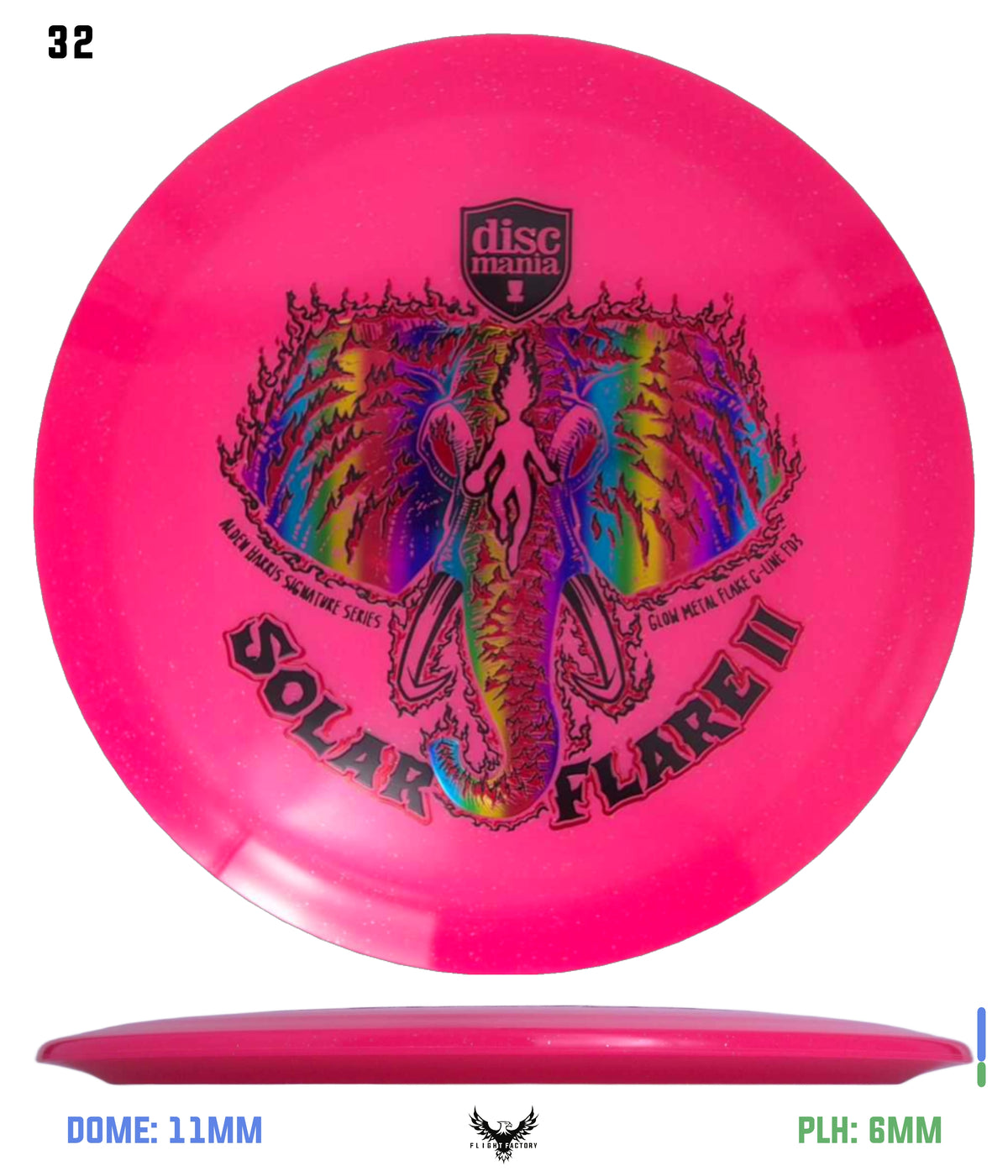 Discmania Solar Flare Color Glow Metal Flake C-Line FD3 - Alden Harris (2025)