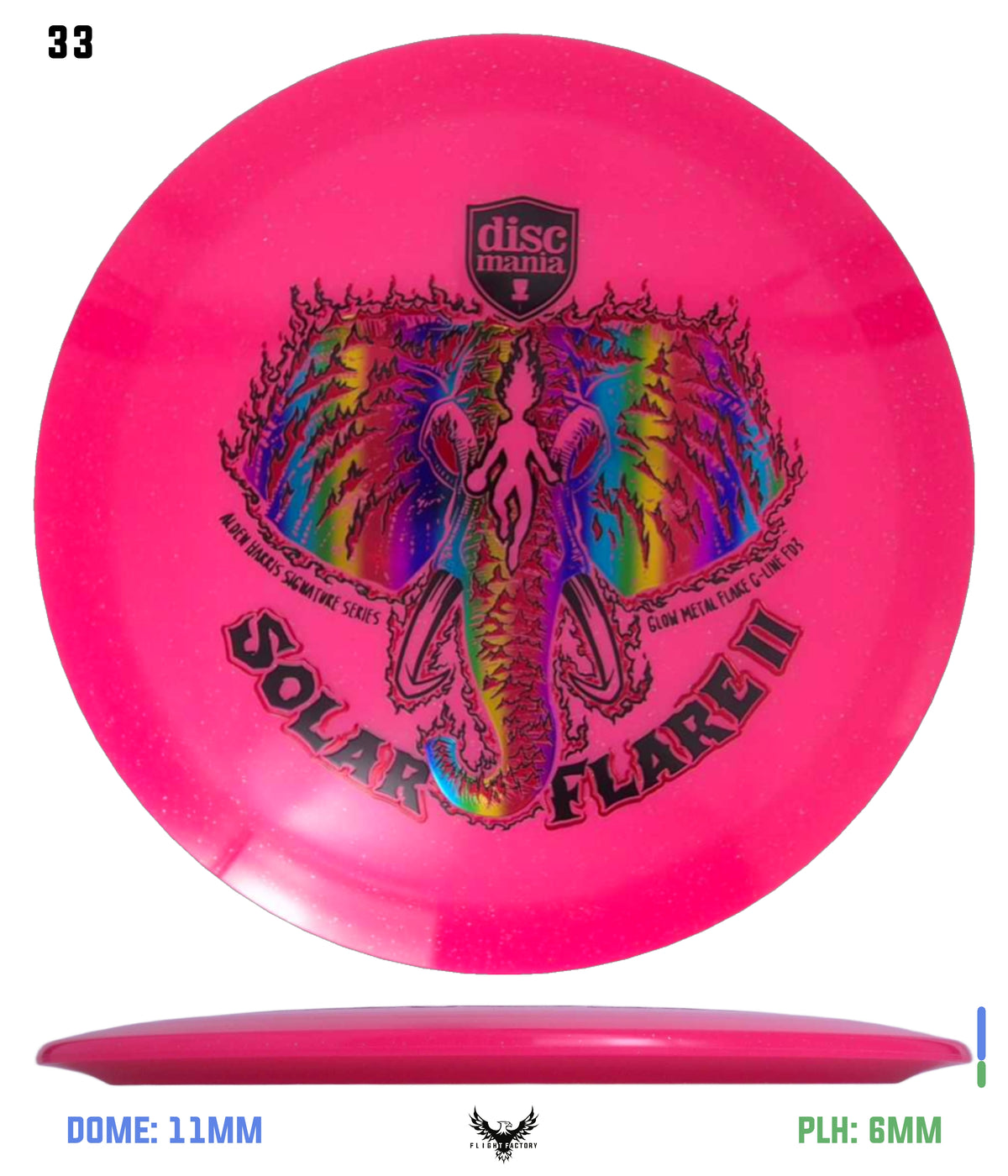 Discmania Solar Flare Color Glow Metal Flake C-Line FD3 - Alden Harris (2025)
