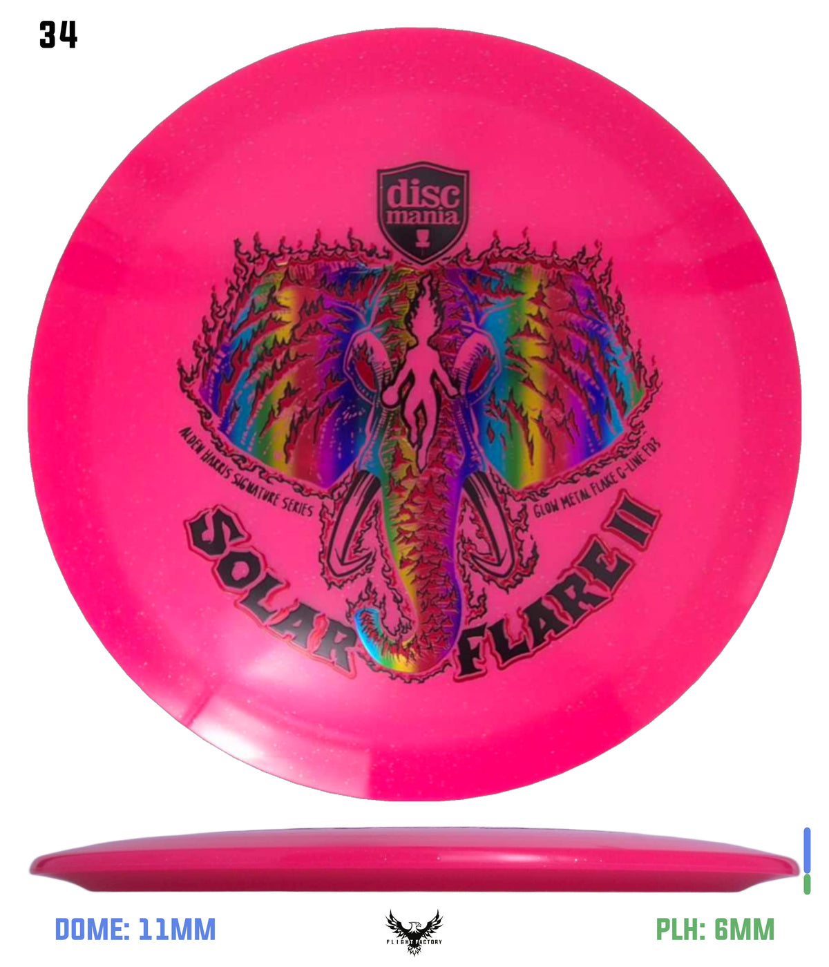 Discmania Solar Flare Color Glow Metal Flake C-Line FD3 - Alden Harris (2025)