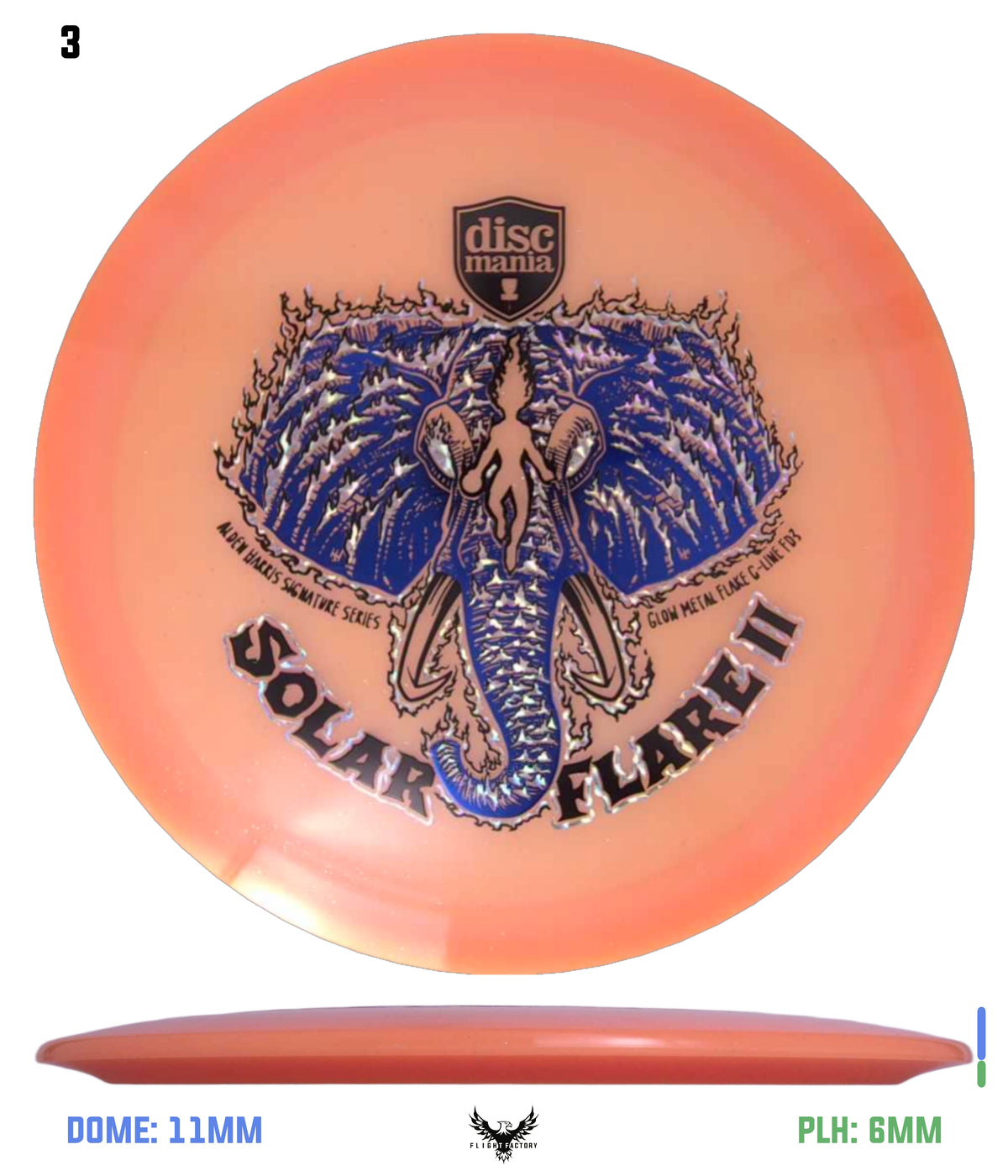 Discmania Solar Flare Color Glow Metal Flake C-Line FD3 - Alden Harris (2025)