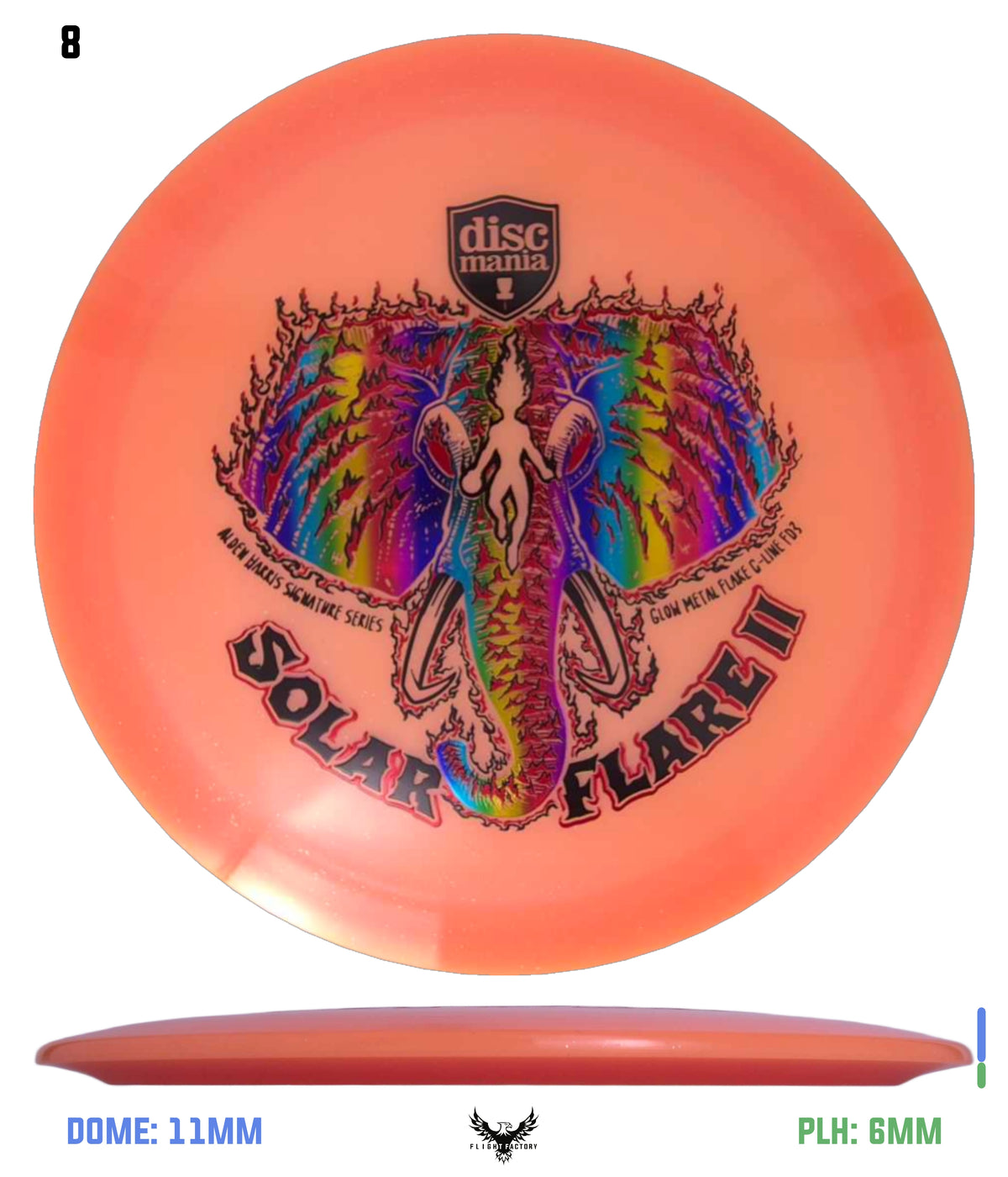 Discmania Solar Flare Color Glow Metal Flake C-Line FD3 - Alden Harris (2025)