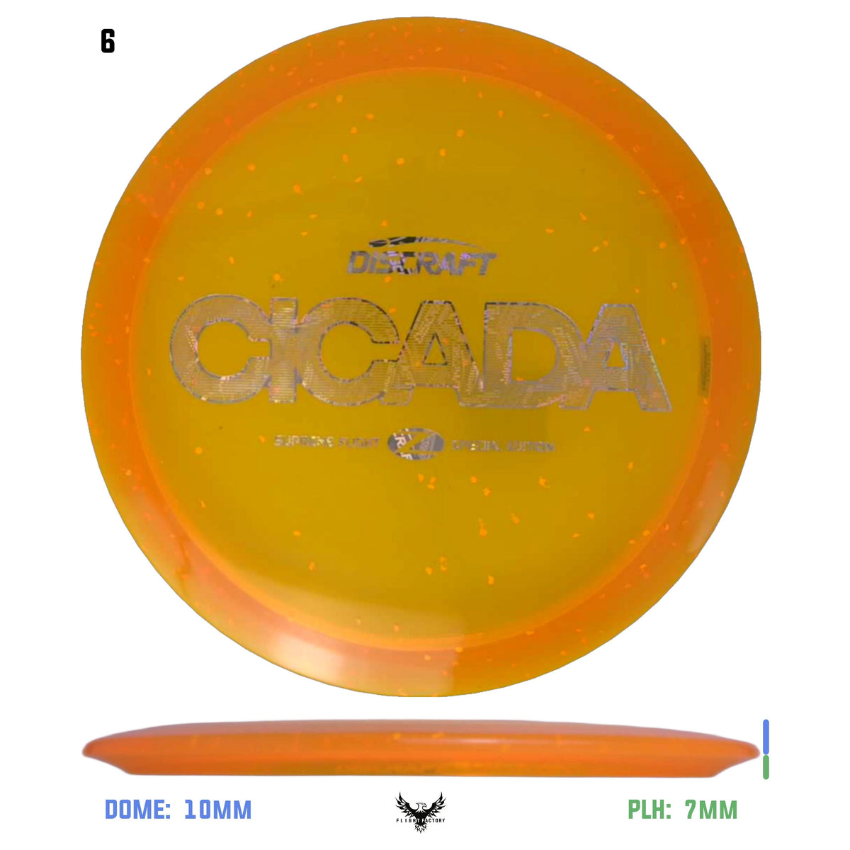 Discraft Shredded Orange Confetti CryZtal Cicada - Supreme Flight Open 2025