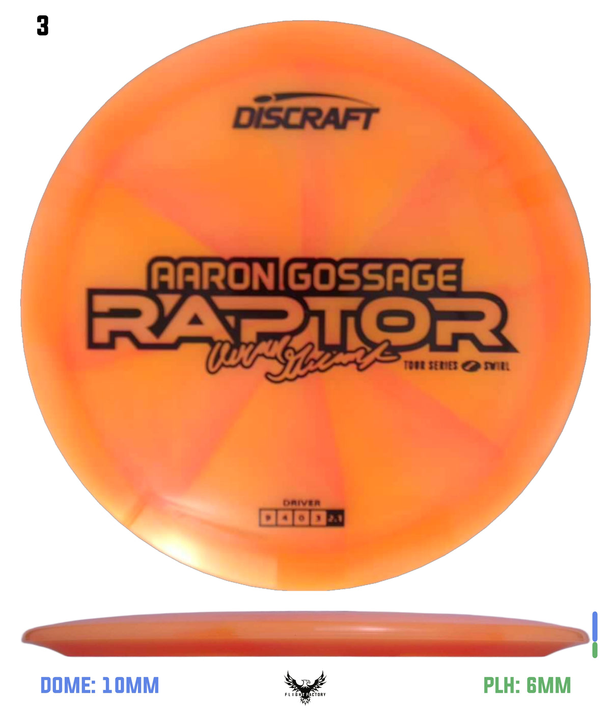 Discraft Aaron Gossage 2025 Tour Series Z Swirl Raptor