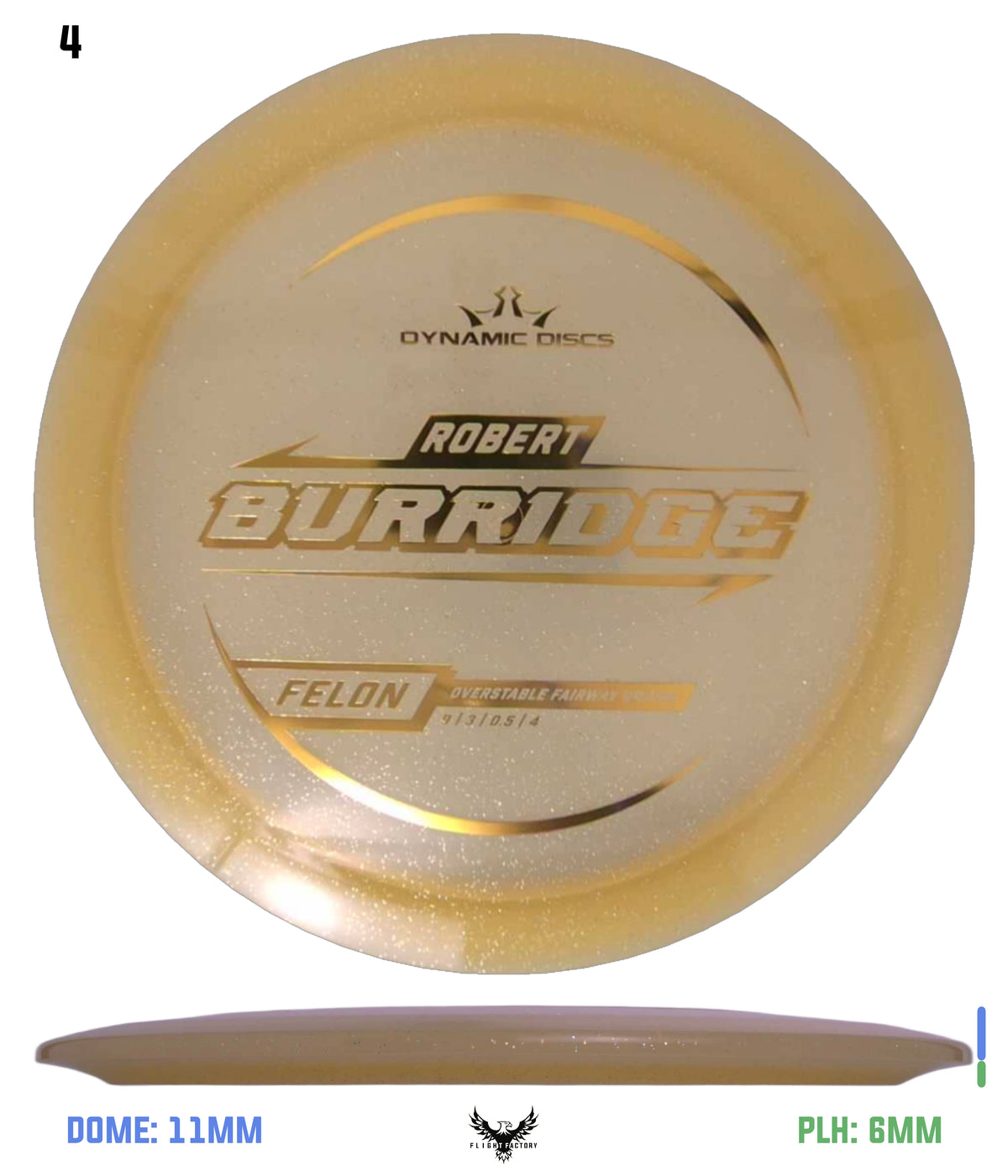 Dynamic Discs Lucid Gold Metal Flake Felon - Robert Burridge TS (2025)