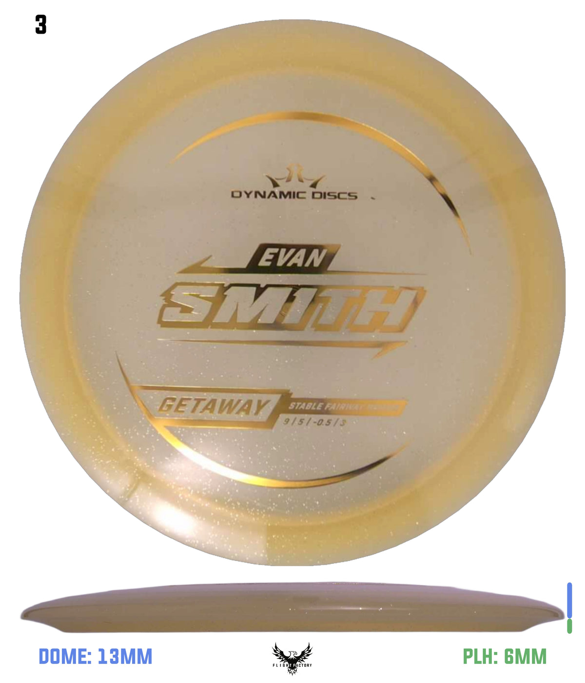 Dynamic Discs Lucid Gold Metal Flake Getaway - Evan Smith TS (2025)