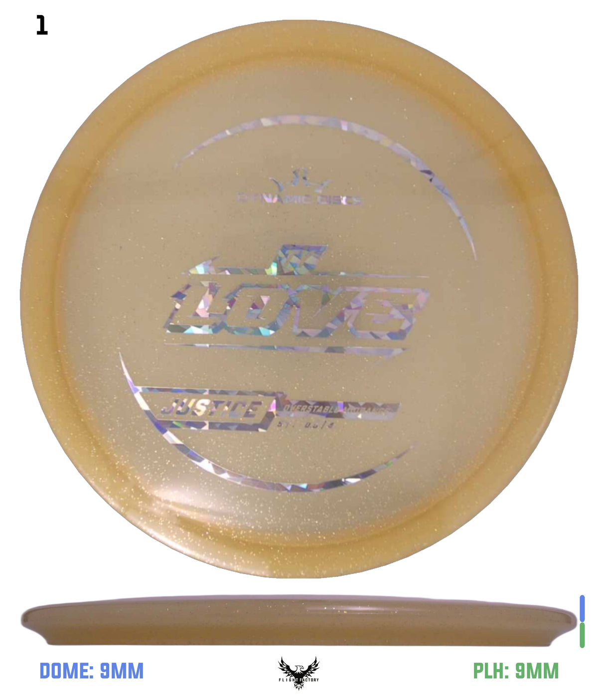 Dynamic Discs Lucid Gold Metal Flake Justice - Ty Love TS (2025)