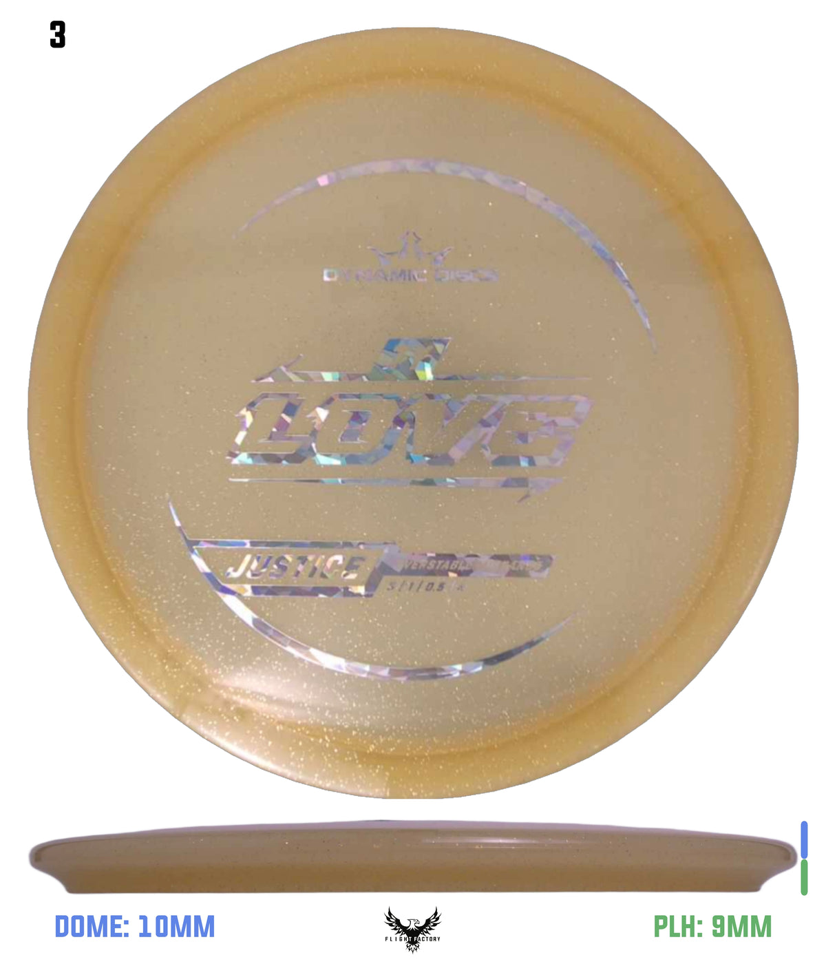 Dynamic Discs Lucid Gold Metal Flake Justice - Ty Love TS (2025)