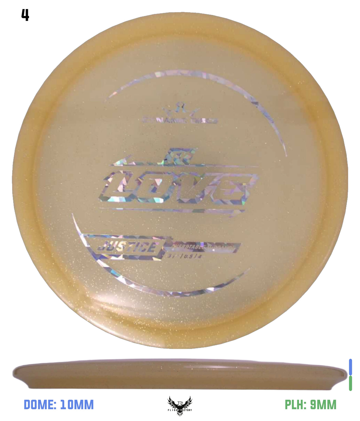 Dynamic Discs Lucid Gold Metal Flake Justice - Ty Love TS (2025)