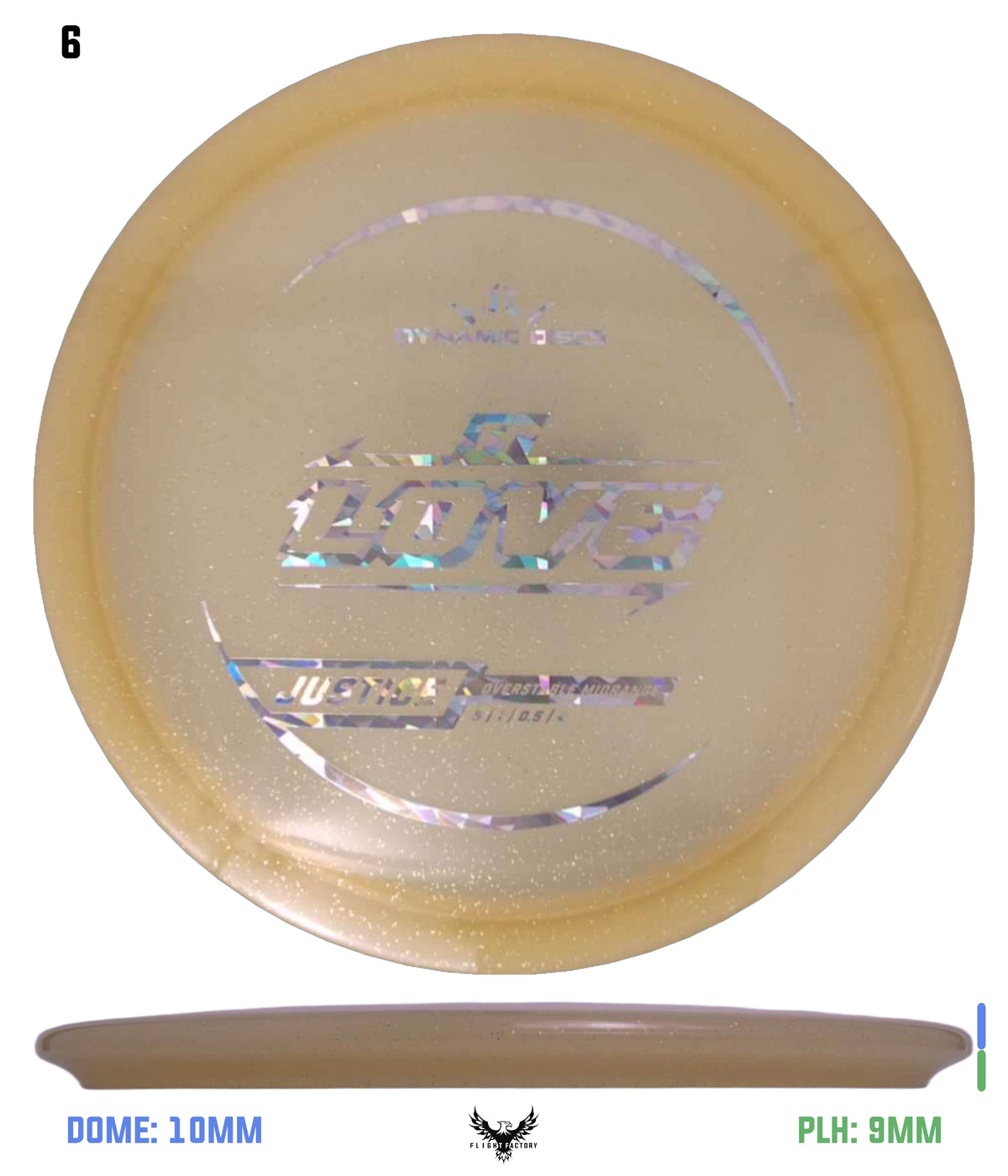 Dynamic Discs Lucid Gold Metal Flake Justice - Ty Love TS (2025)