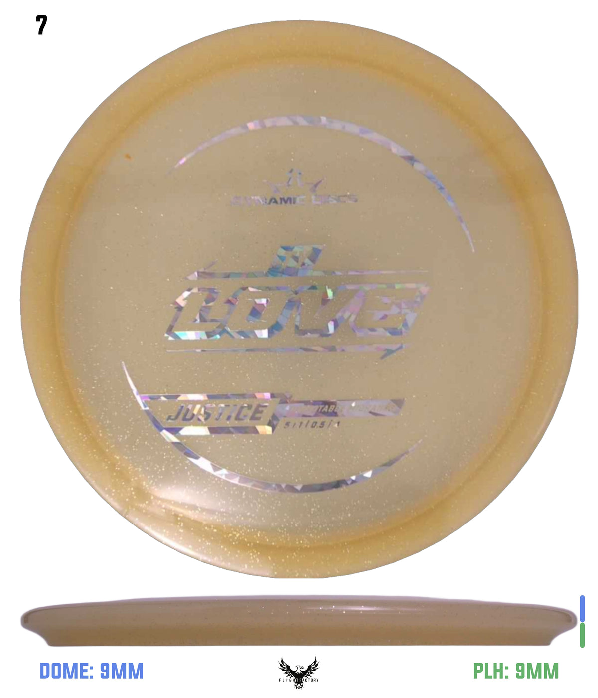 Dynamic Discs Lucid Gold Metal Flake Justice - Ty Love TS (2025)