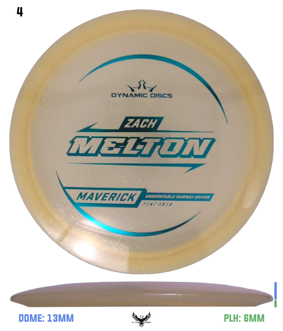 Dynamic Discs Lucid Gold Metal Flake Maverick - Zach Melton TS (2025)