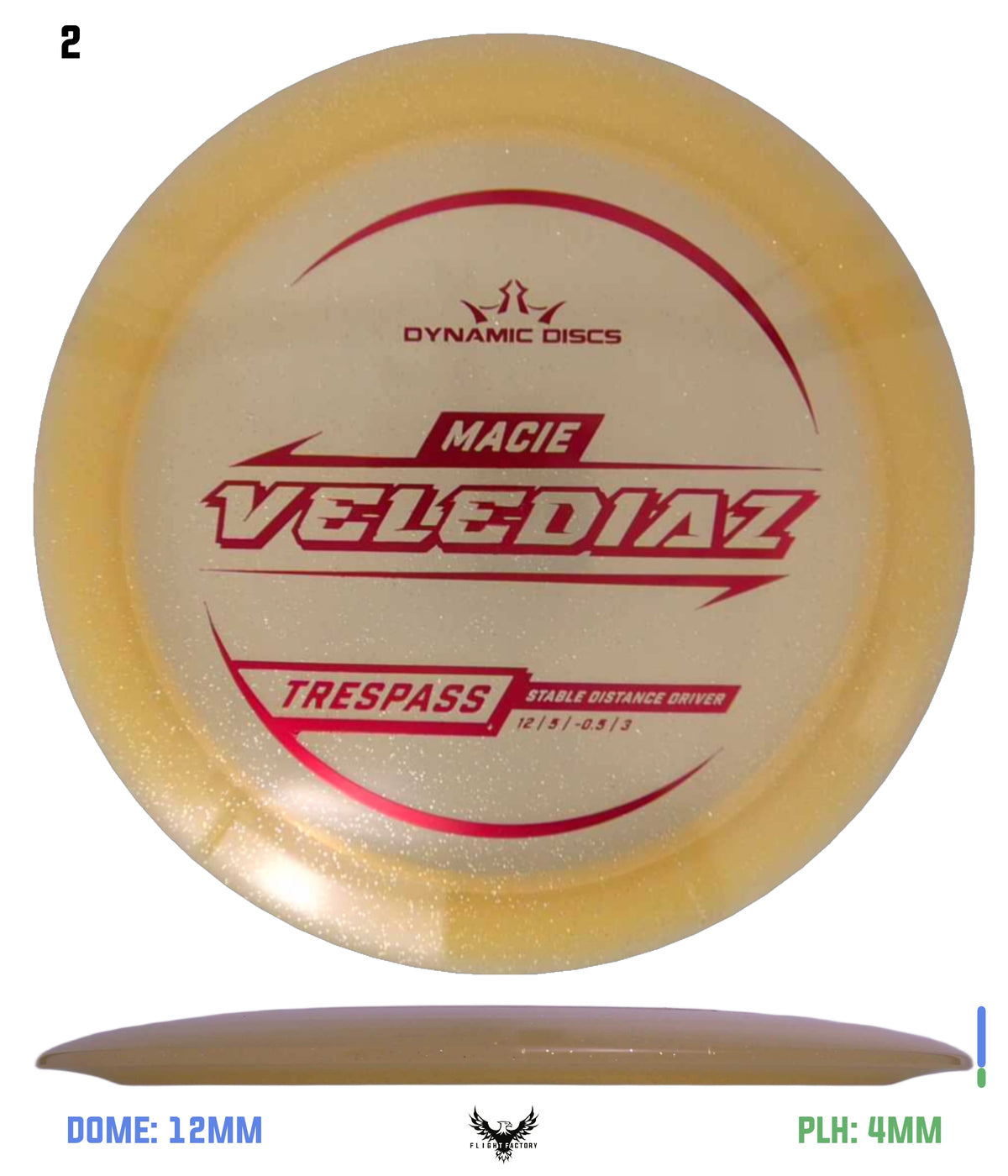 Dynamic Discs Lucid Gold Metal Flake Trespass - Macie Velediaz (2025)