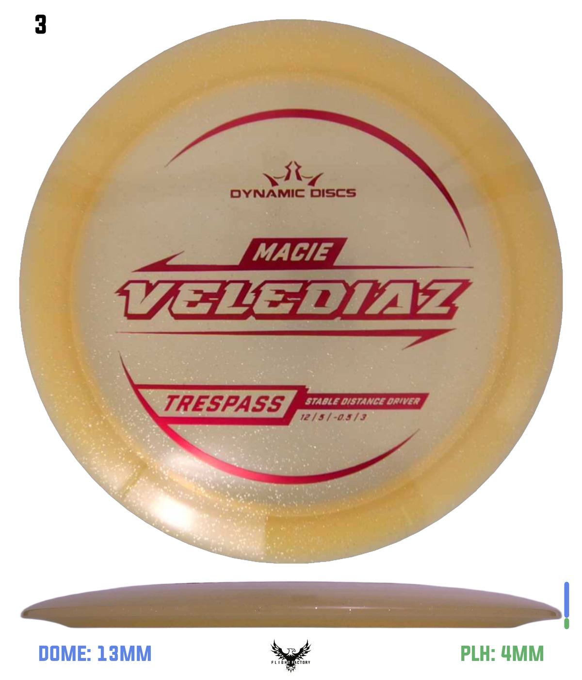 Dynamic Discs Lucid Gold Metal Flake Trespass - Macie Velediaz (2025)