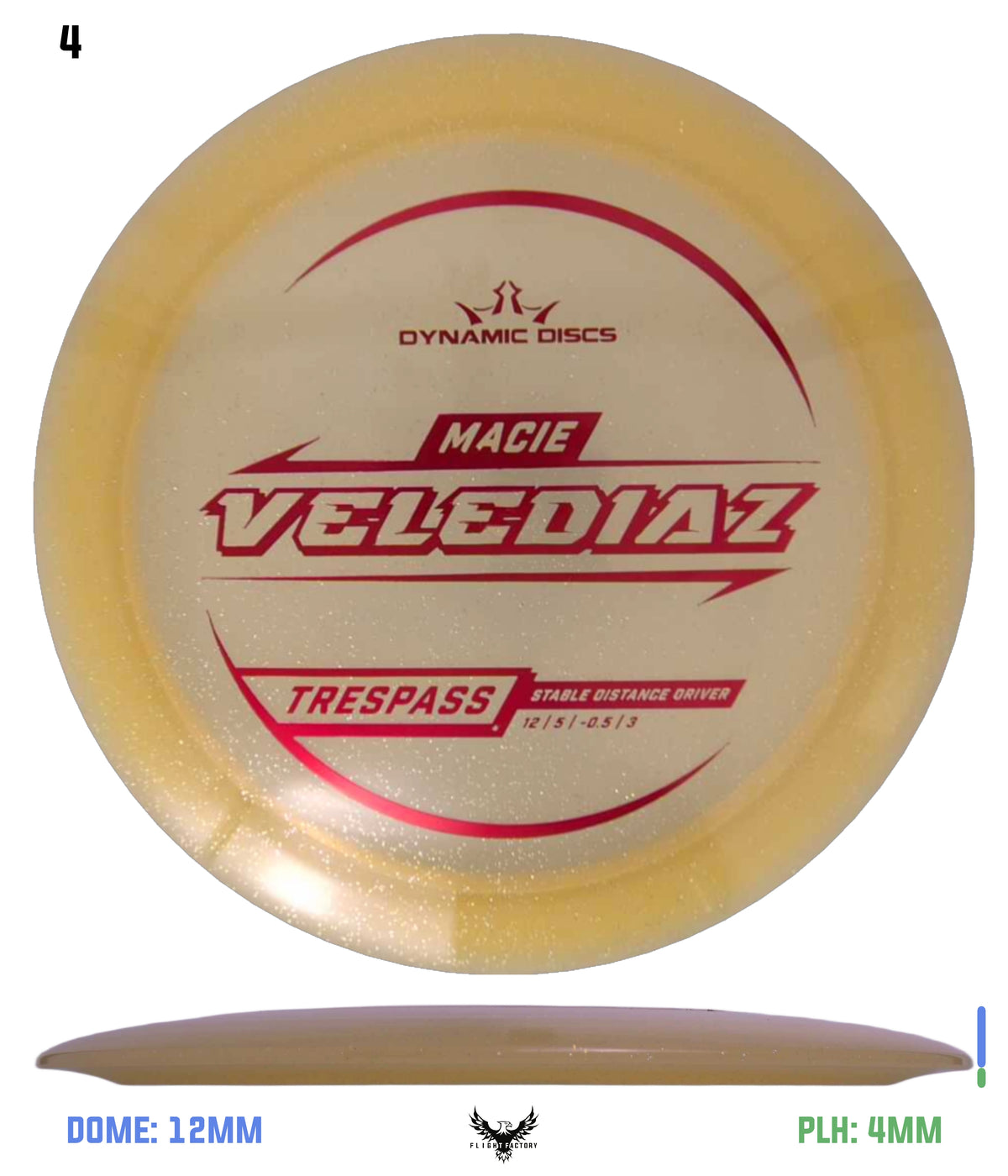 Dynamic Discs Lucid Gold Metal Flake Trespass - Macie Velediaz (2025)