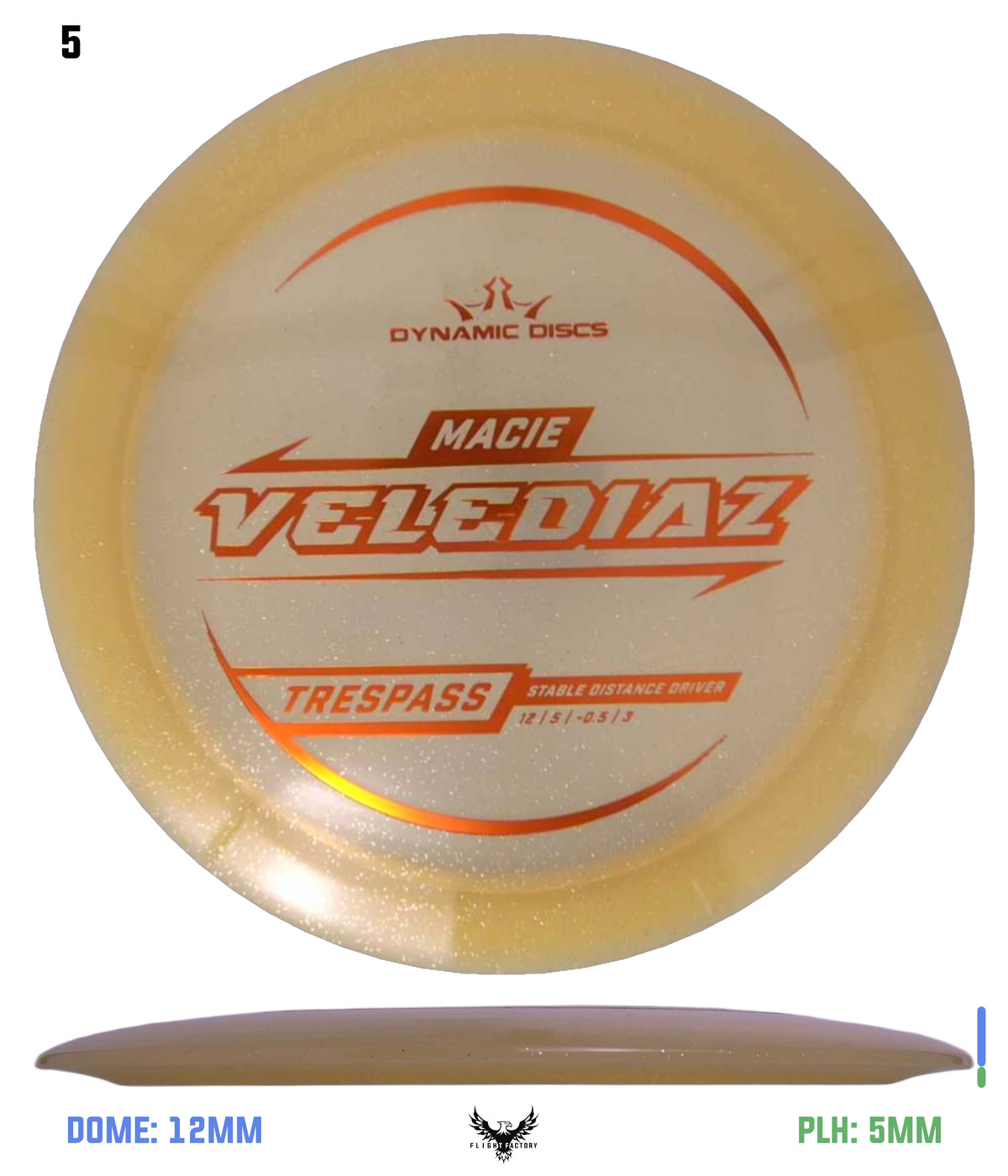 Dynamic Discs Lucid Gold Metal Flake Trespass - Macie Velediaz (2025)