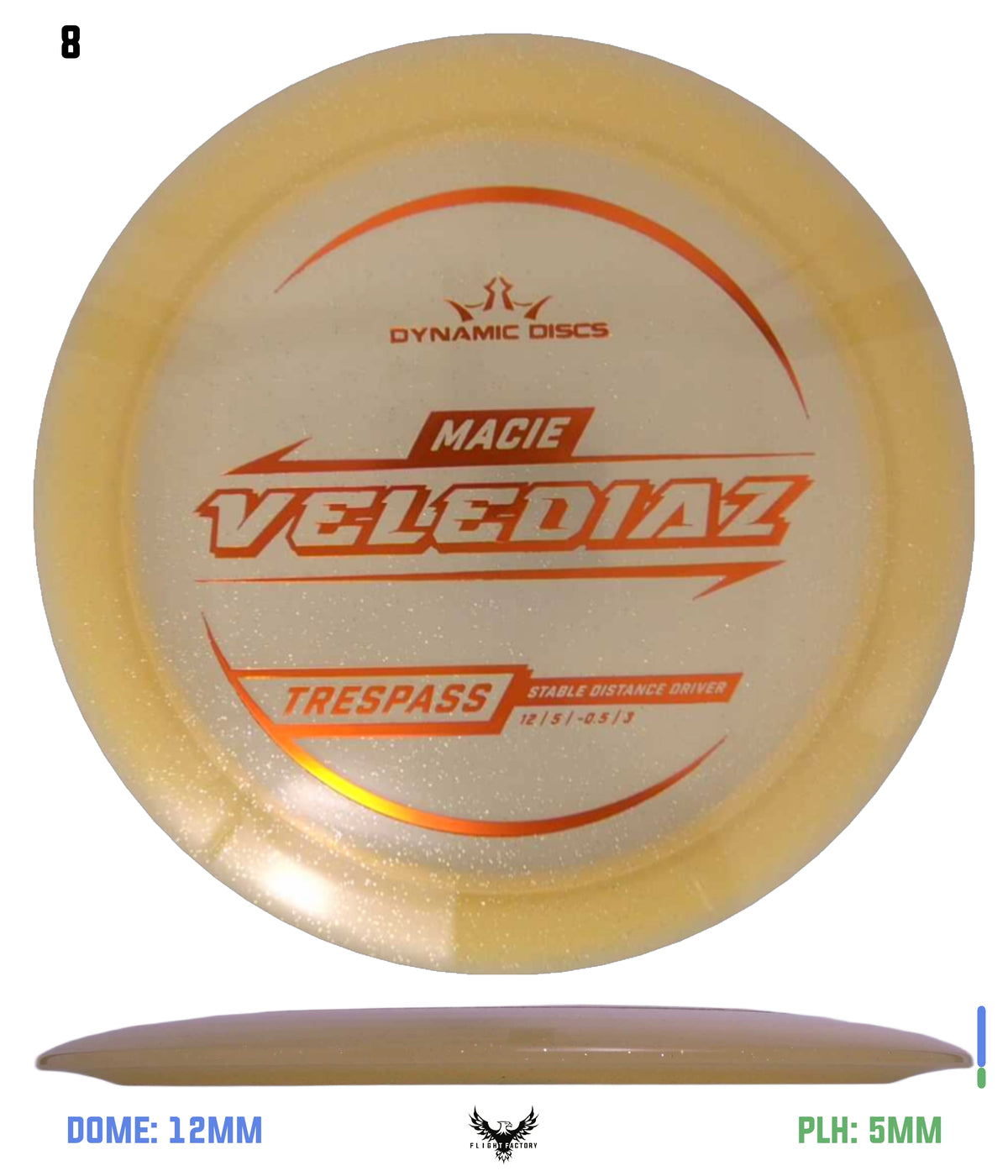 Dynamic Discs Lucid Gold Metal Flake Trespass - Macie Velediaz (2025)