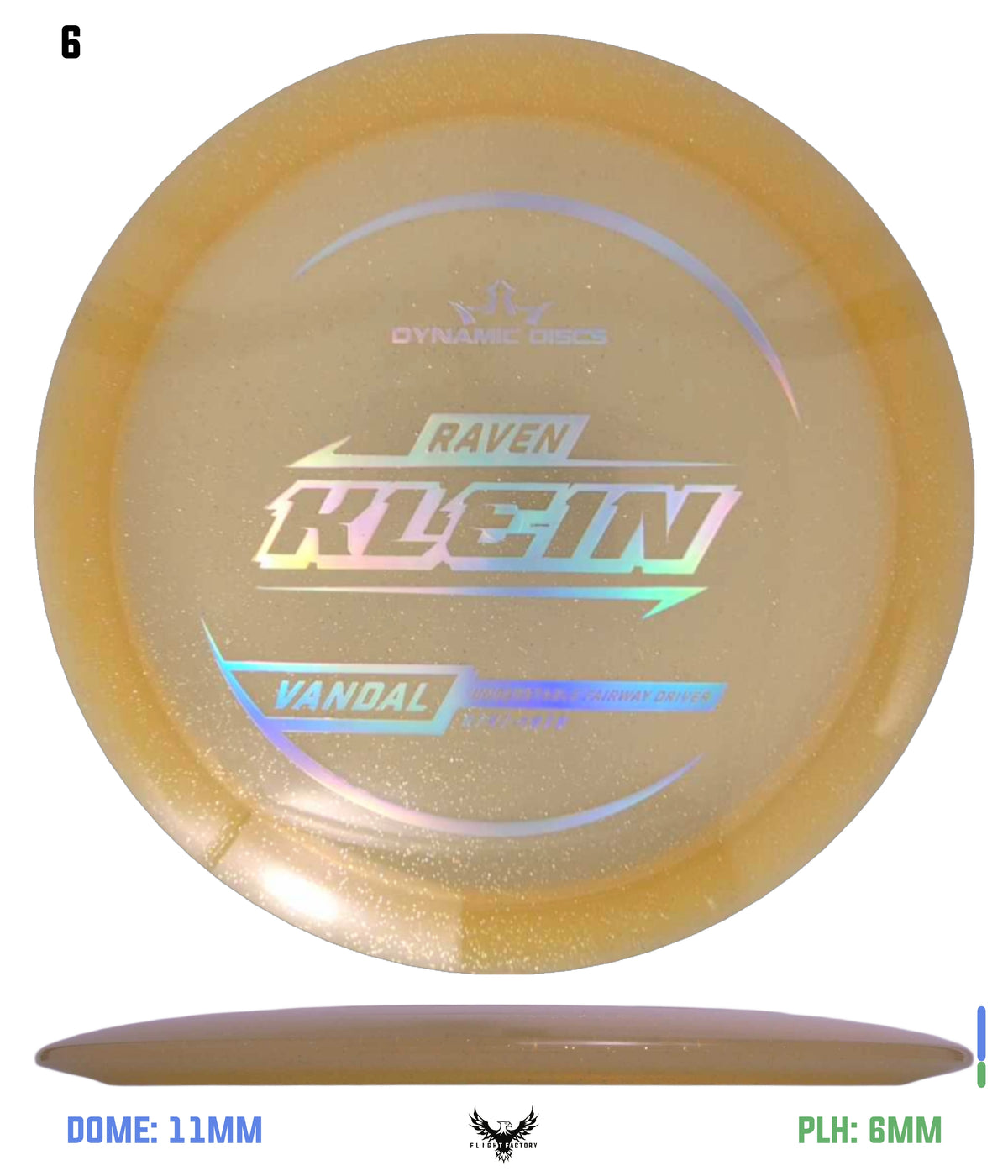 Dynamic Discs Lucid Gold Metal Flake Vandal - Raven Klein TS (2025)