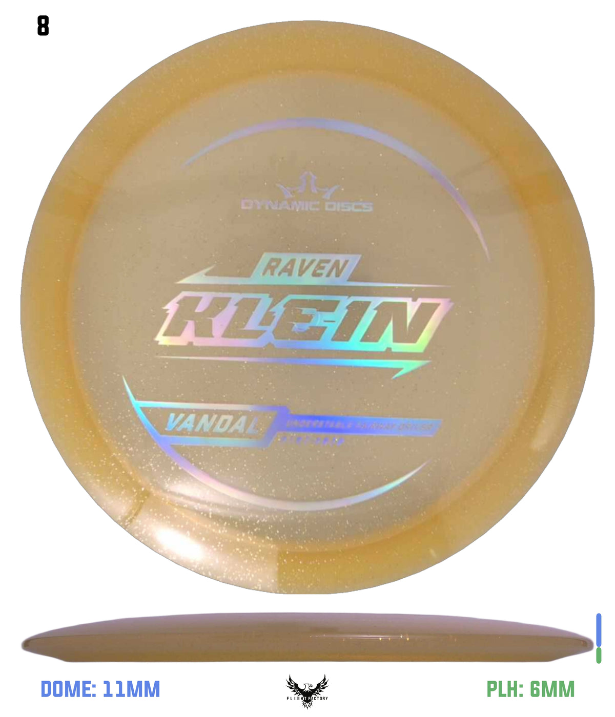 Dynamic Discs Lucid Gold Metal Flake Vandal - Raven Klein TS (2025)