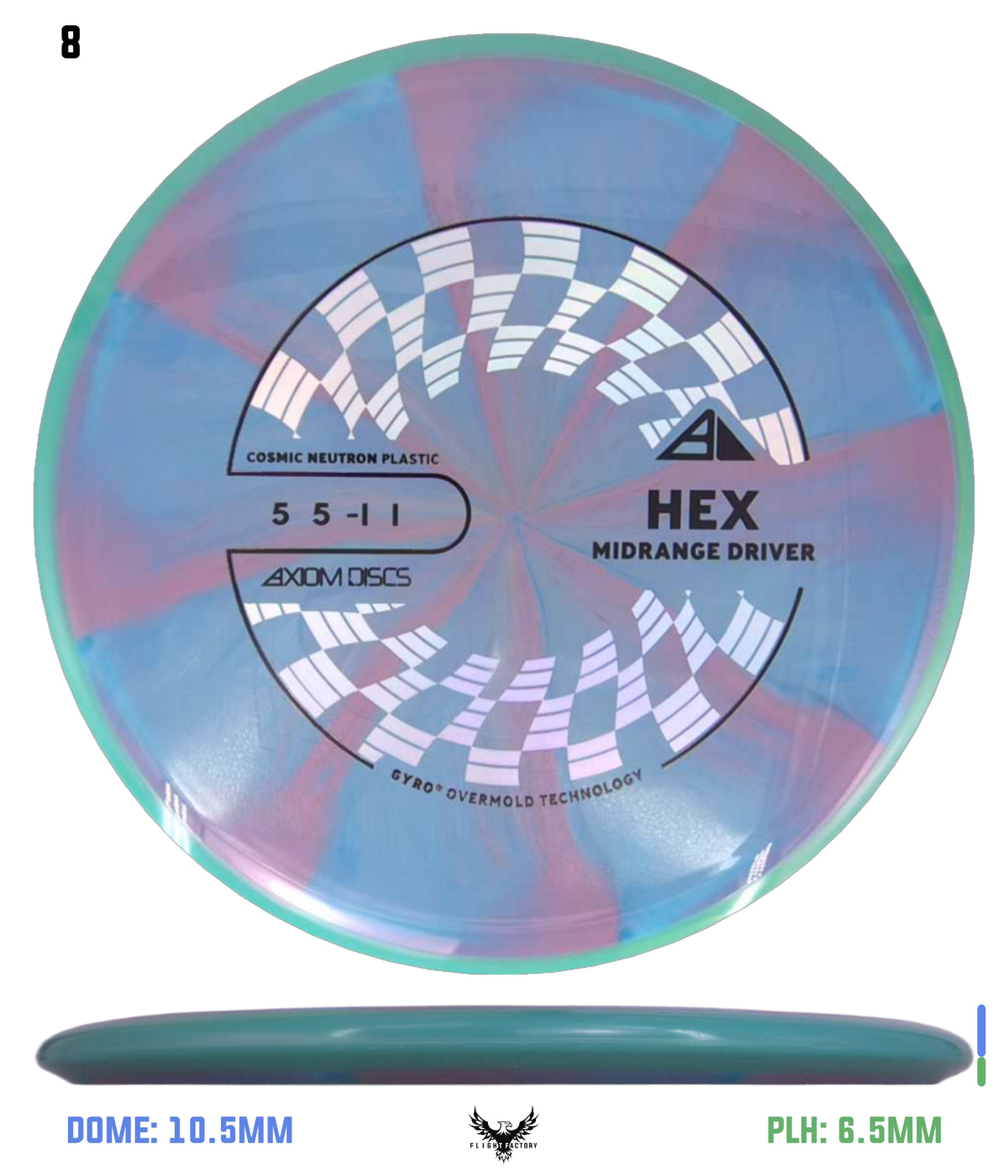 Axiom Hex Cosmic Neutron Black, Silver Holographic 179.4g