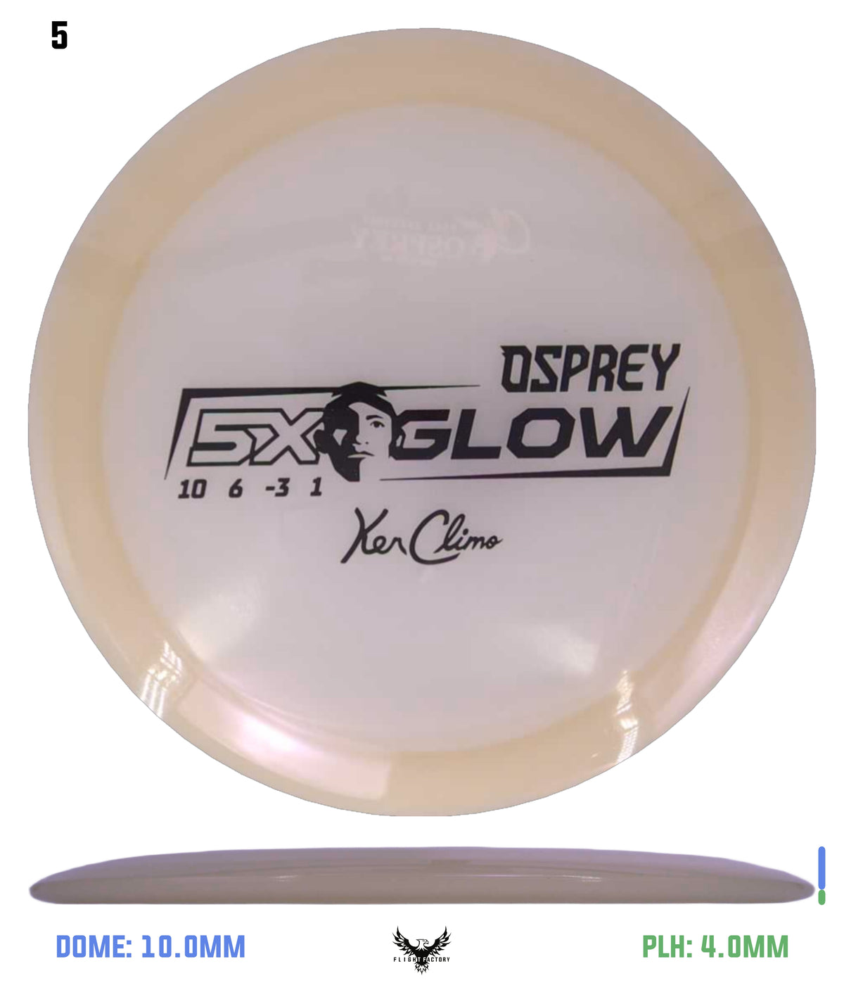 Climo Disc Golf 5x Glow Osprey (PRE-ORDER) Black 176.3g