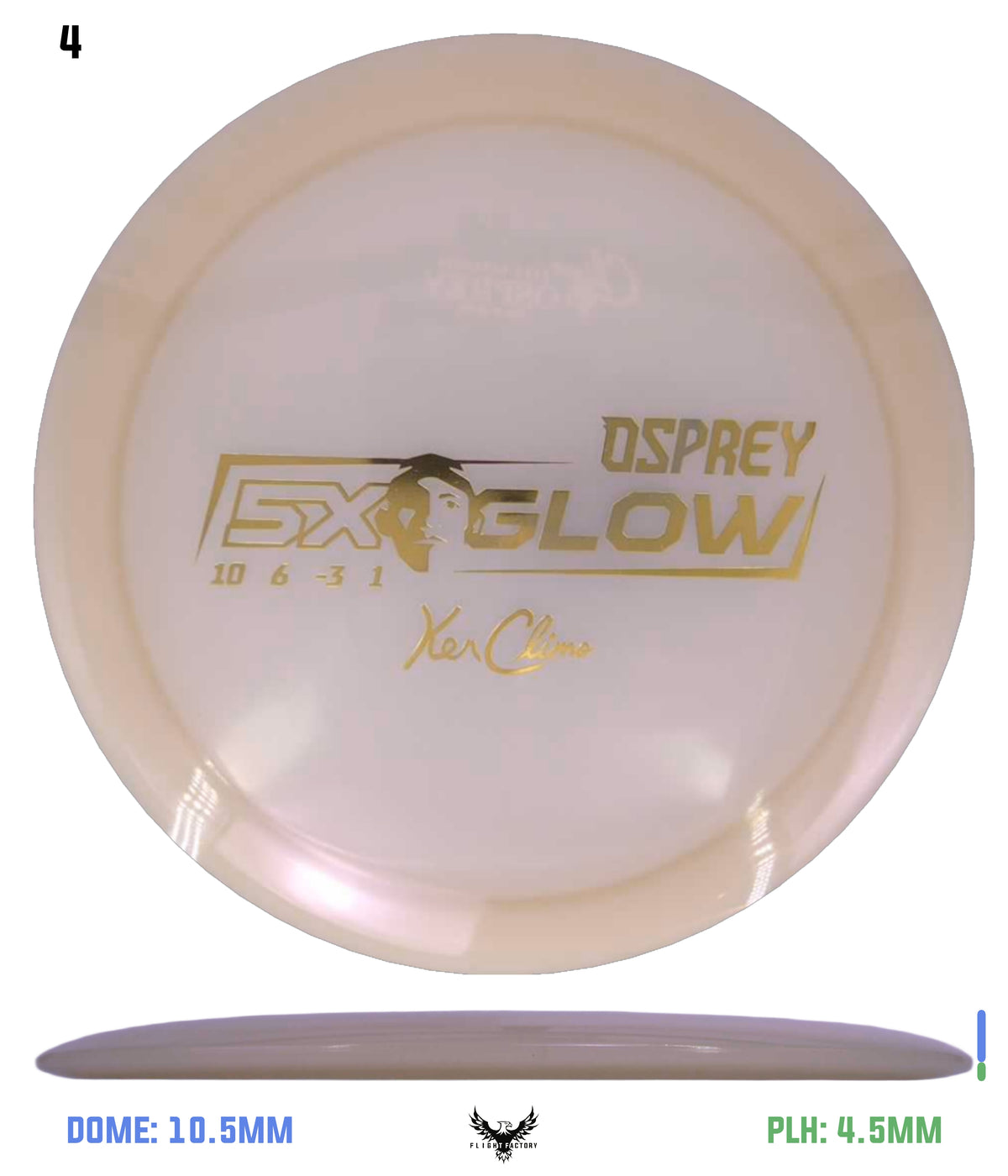 Climo Disc Golf 5x Glow Osprey (PRE-ORDER) Gold 176.3g