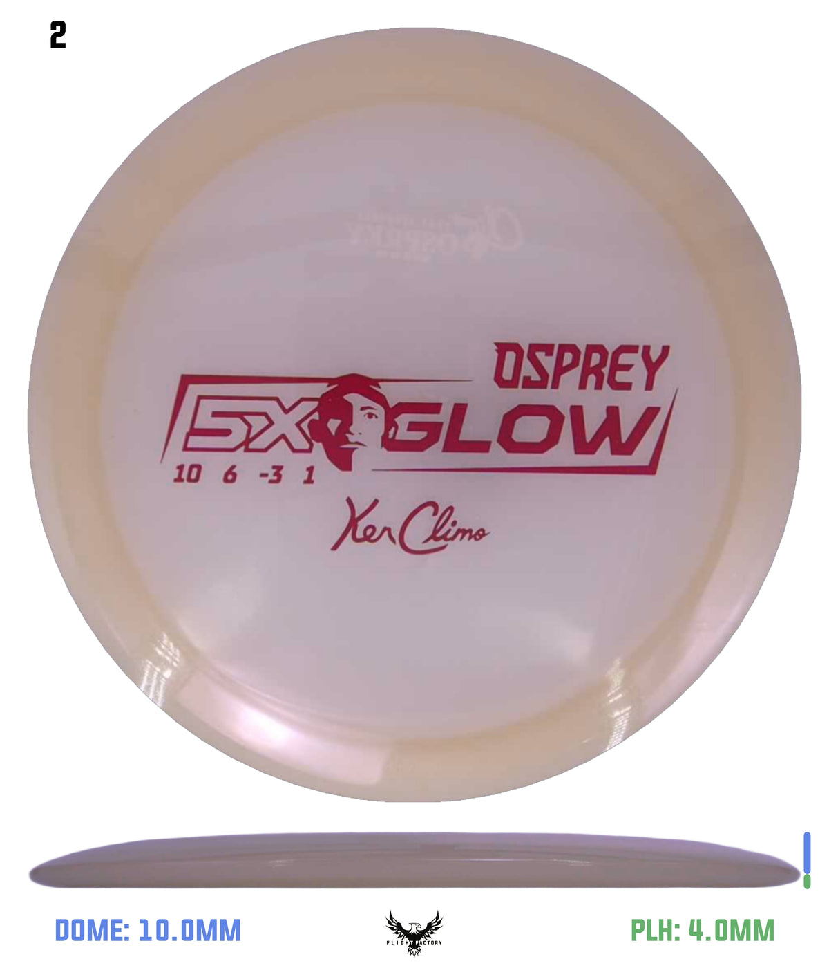 Climo Disc Golf 5x Glow Osprey (PRE-ORDER) Red 175.9g