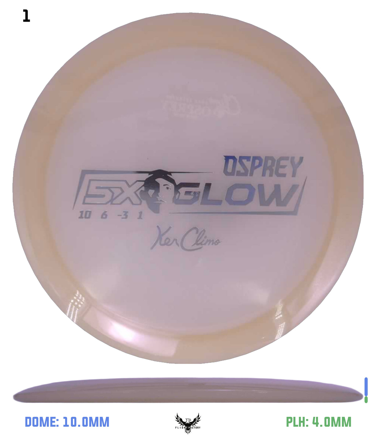 Climo Disc Golf 5x Glow Osprey (PRE-ORDER) Silver 175.5g