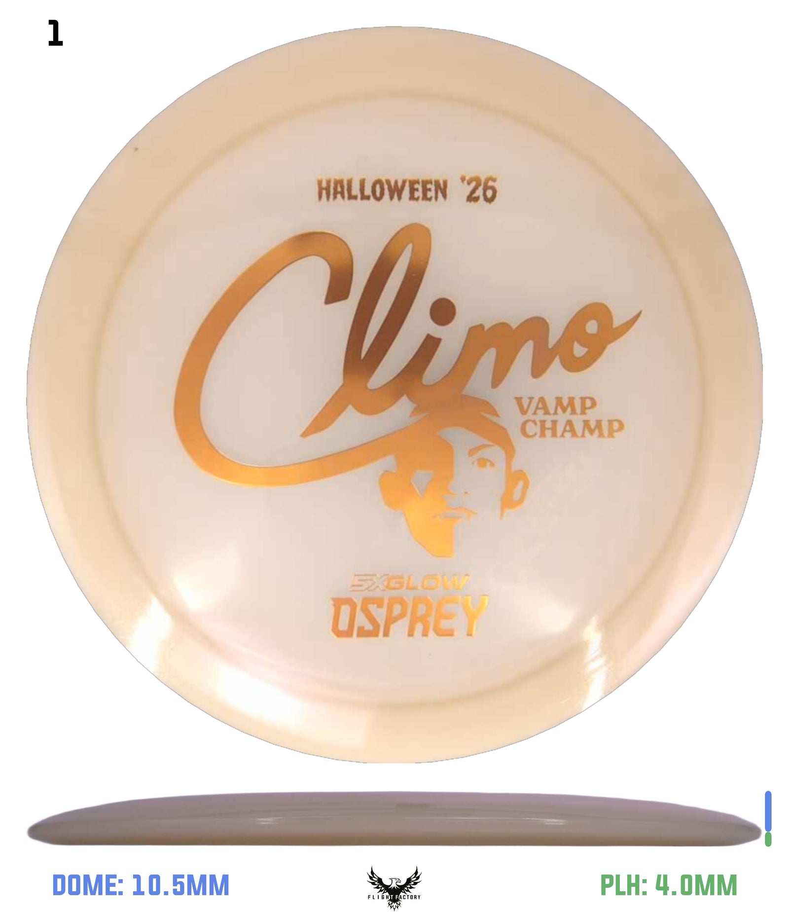 Climo Disc Golf Creature Feature 5x Glow Osprey (PRE-ORDER) Copper 178.8g