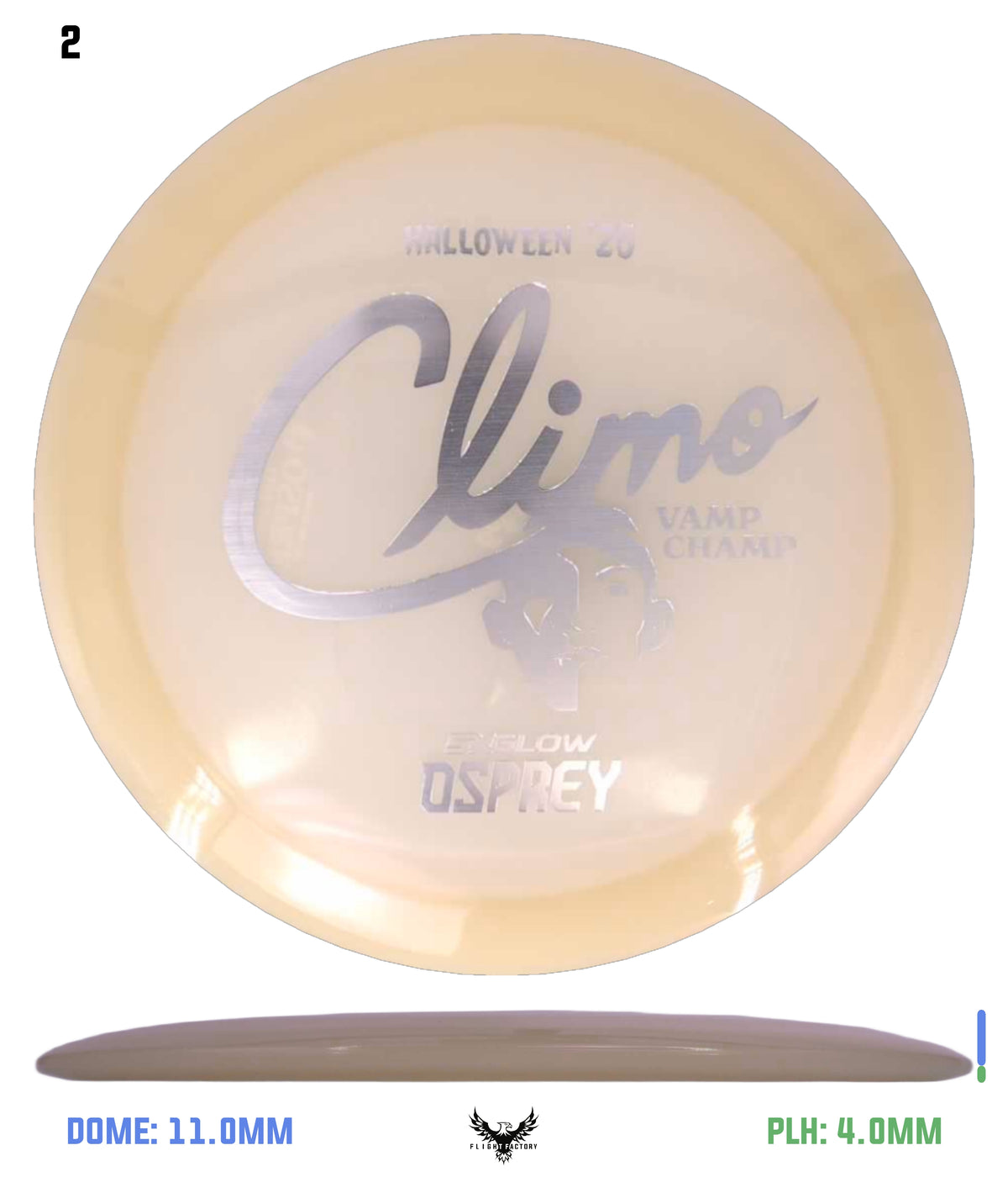 Climo Disc Golf Creature Feature 5x Glow Osprey (PRE-ORDER) Silver 178.4g