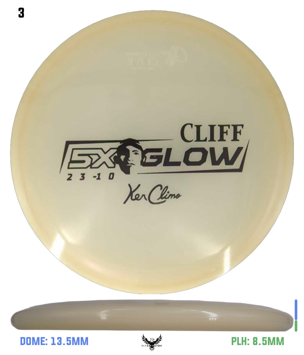 Climo Disc Golf 5x Glow Cliff