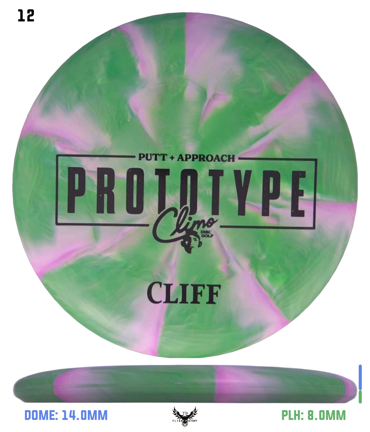 Climo Disc Golf Trophy Line Swirl Prototype Cliff
