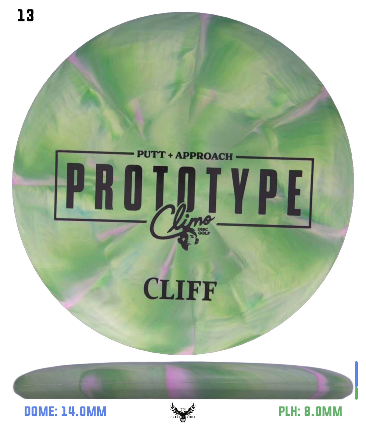 Climo Disc Golf Trophy Line Swirl Prototype Cliff