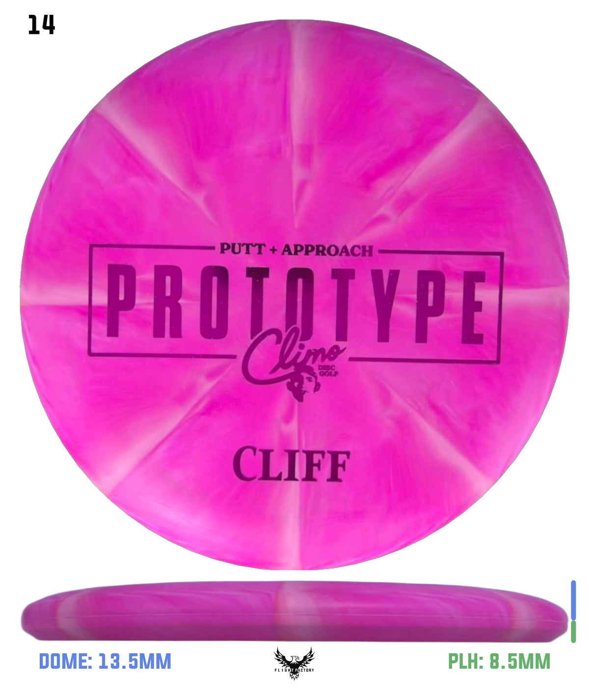 Climo Disc Golf Trophy Line Swirl Prototype Cliff