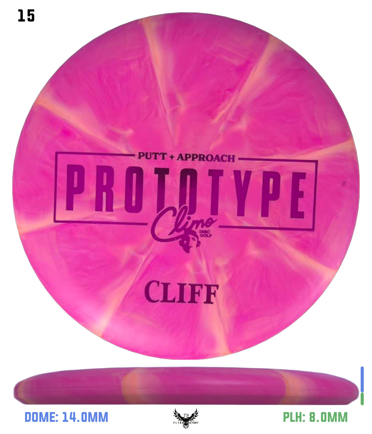 Climo Disc Golf Trophy Line Swirl Prototype Cliff