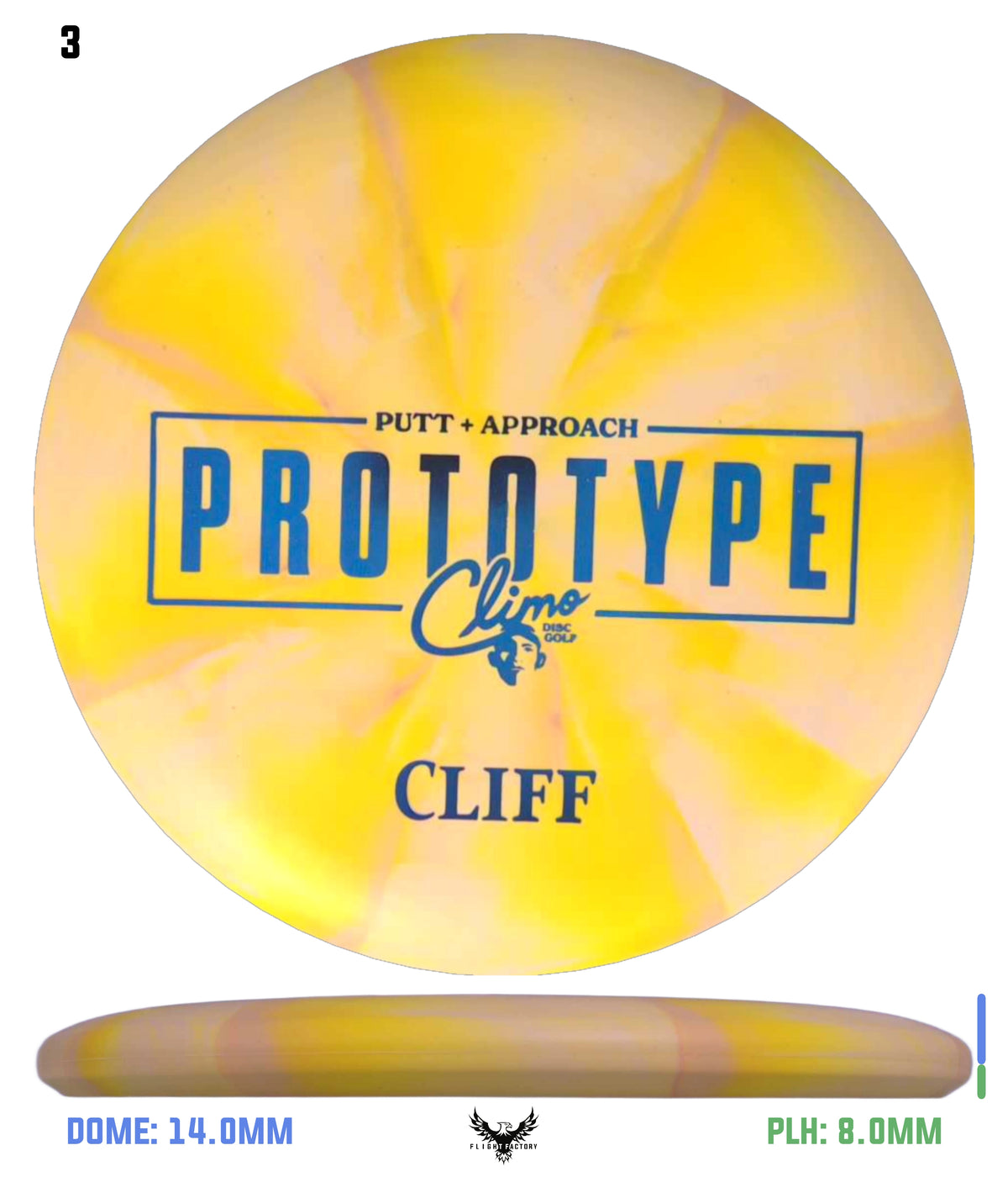 Climo Disc Golf Trophy Line Swirl Prototype Cliff