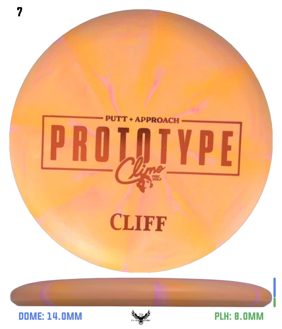 Climo Disc Golf Trophy Line Swirl Prototype Cliff