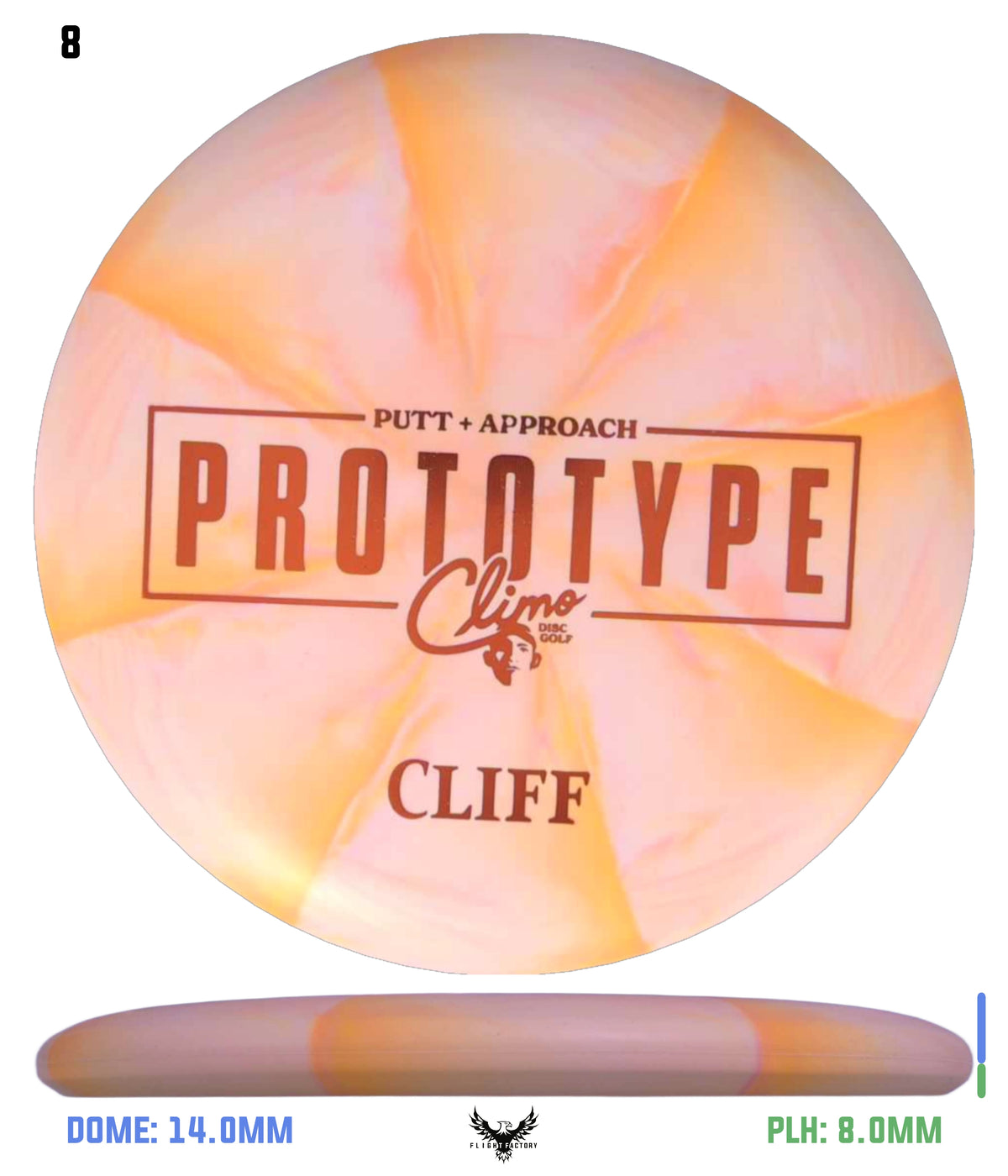 Climo Disc Golf Trophy Line Swirl Prototype Cliff
