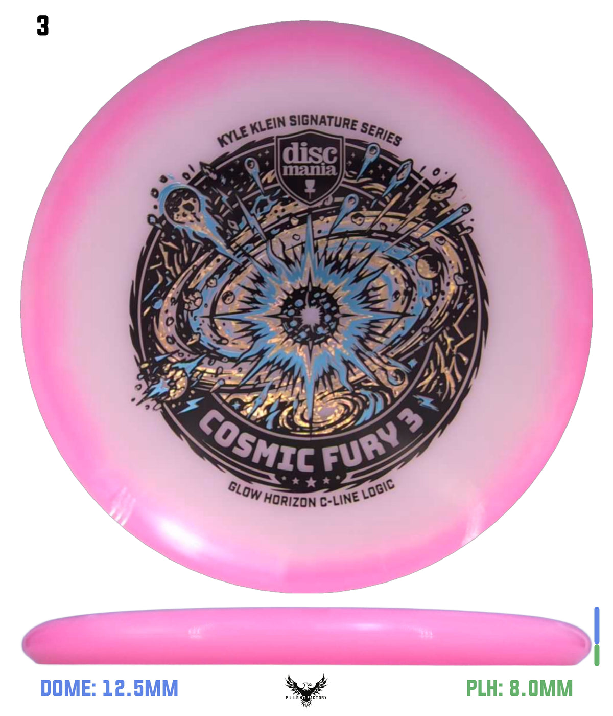 Discmania Cosmic Fury 3 - Kyle Klein Signature Series Glow Horizon C-Line Logic