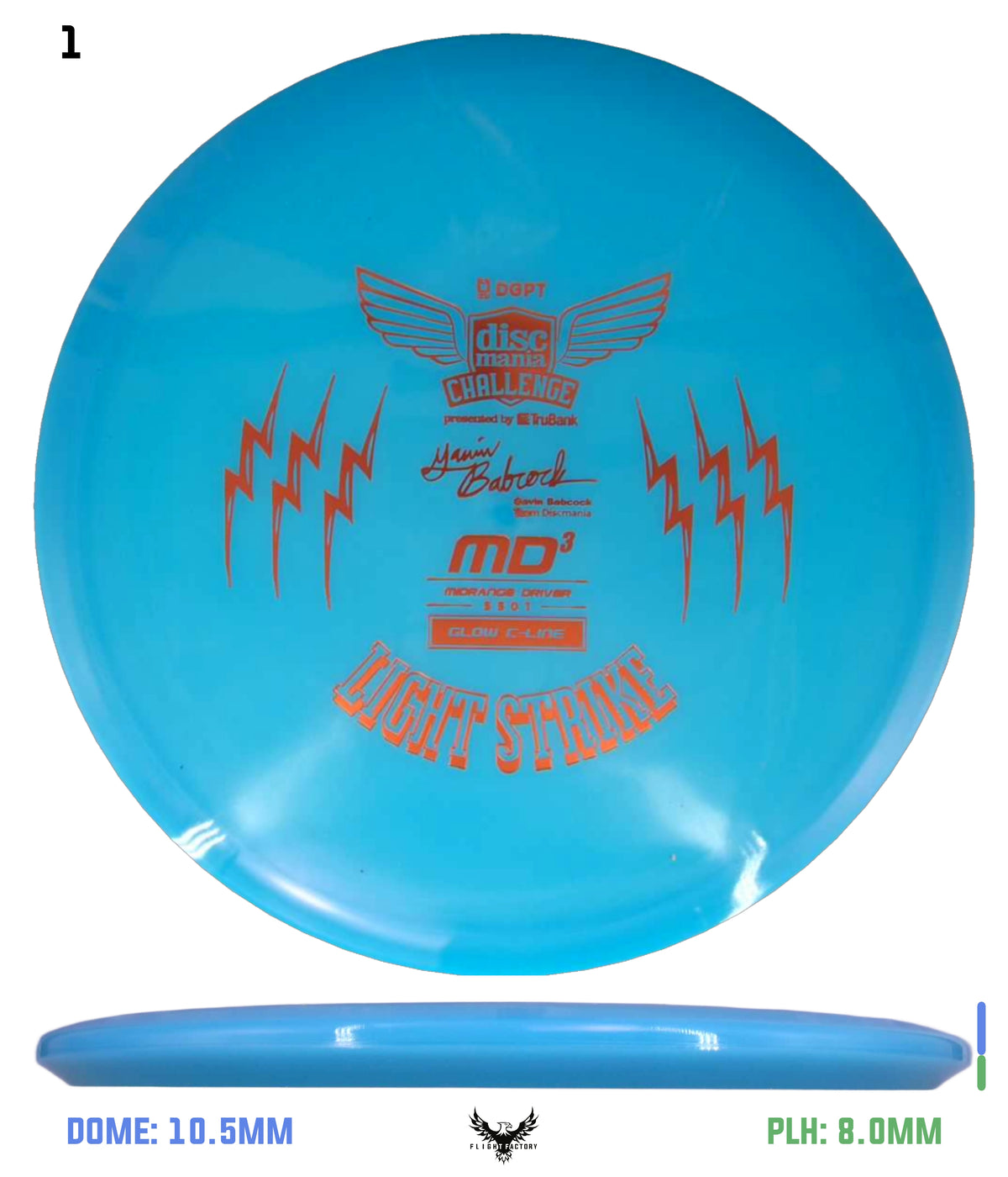 Gavin Babcock Signature Series Glow C-Line MD3 Light Strike (Discmania Challenge Fundraiser)