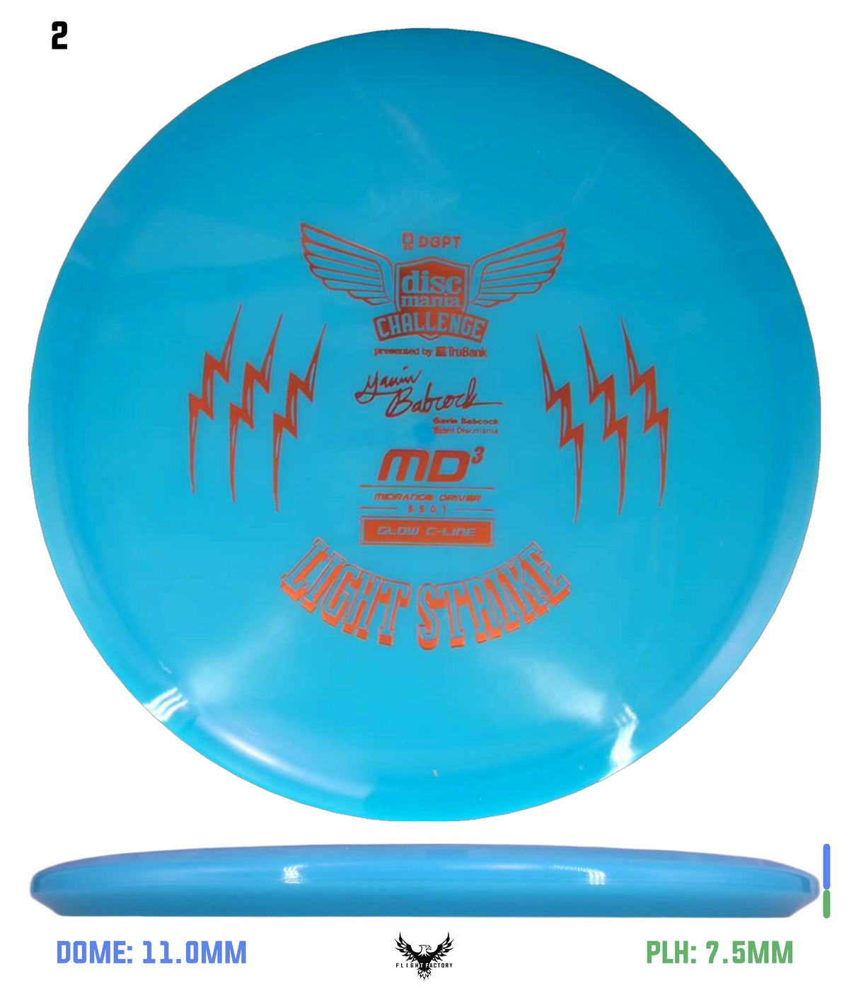 Gavin Babcock Signature Series Glow C-Line MD3 Light Strike (Discmania Challenge Fundraiser)