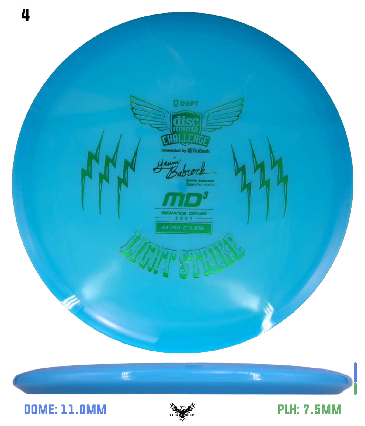 Gavin Babcock Signature Series Glow C-Line MD3 Light Strike (Discmania Challenge Fundraiser)