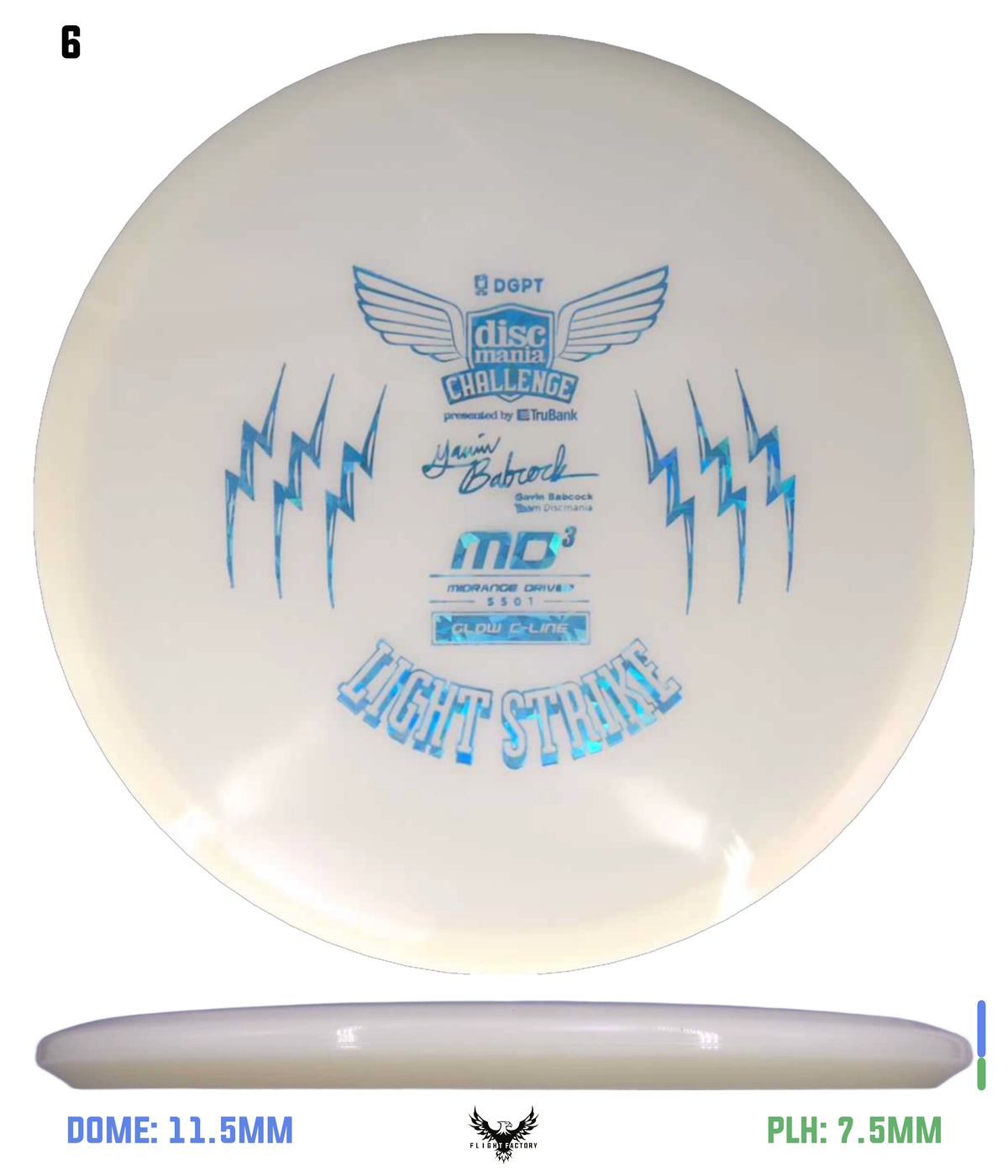 Gavin Babcock Signature Series Glow C-Line MD3 Light Strike (Discmania Challenge Fundraiser)